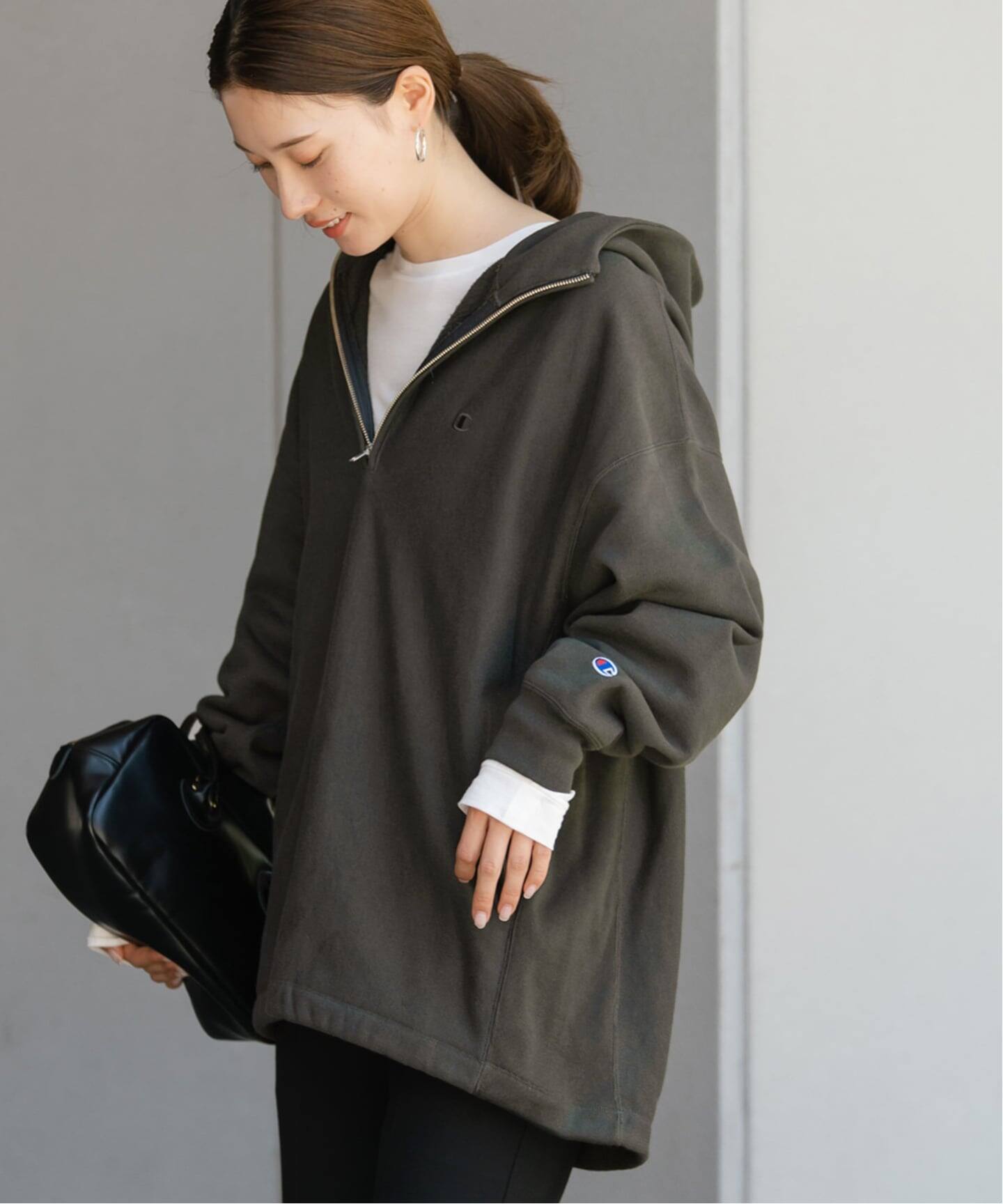フレームワーク　Champion 別注　REVERSEWEAVE ZIPフード Champion 別注REVERSE WEAVE11.5OZフードハーフジップドロスト