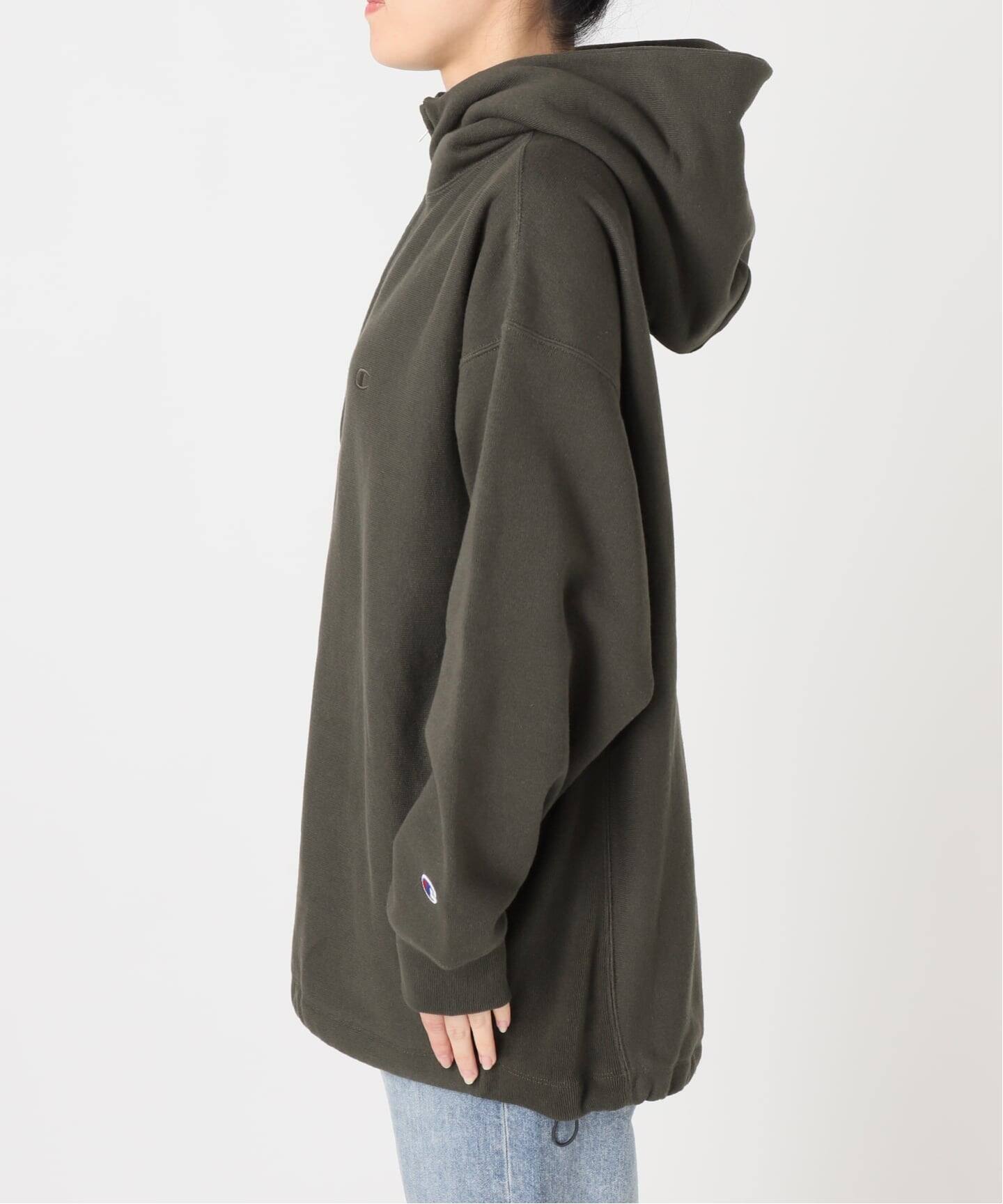 Champion 別注REVERSE WEAVE11.5OZフードハーフジップドロストプル 
