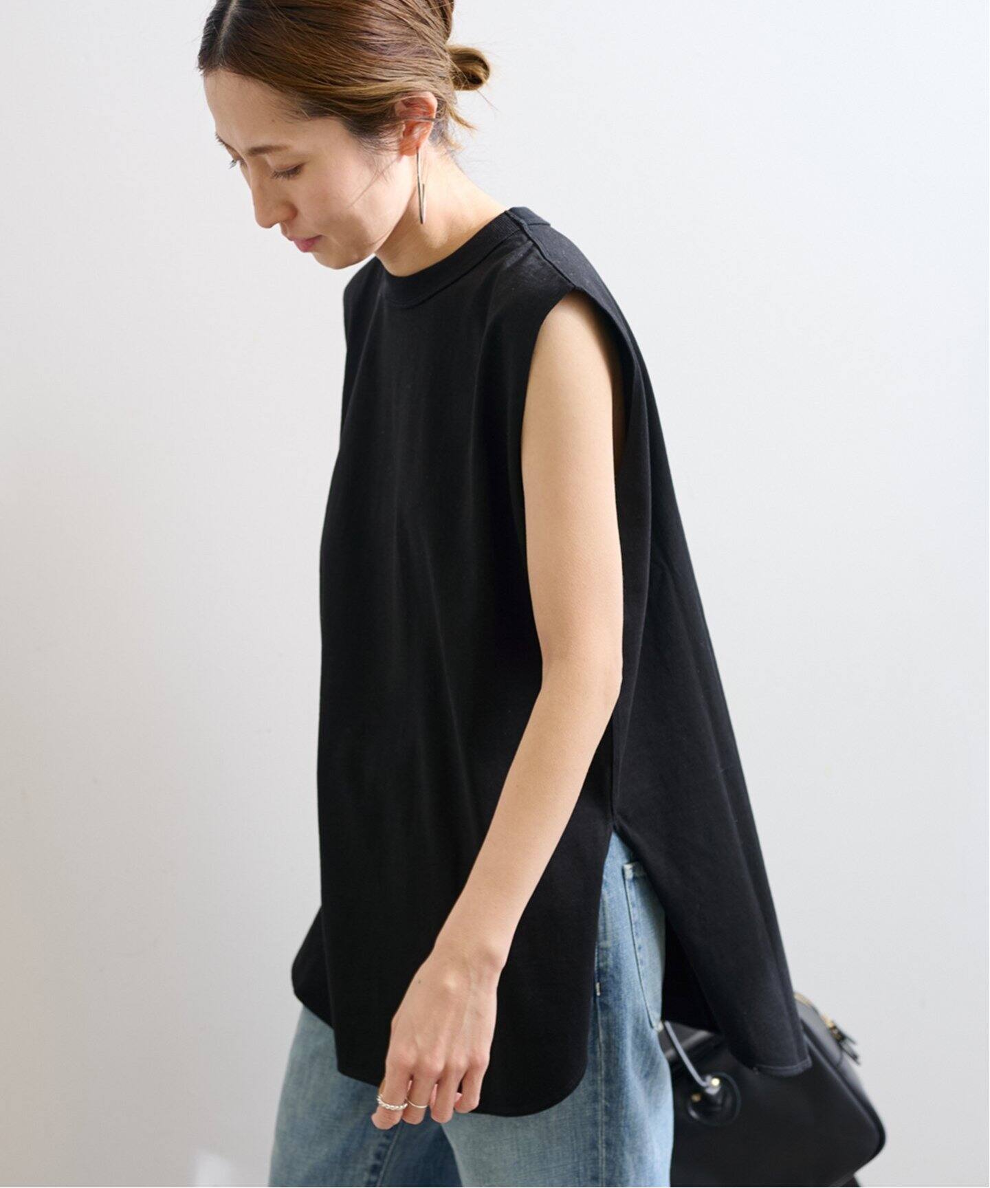ATON/エイトン 12/-AIR SPINNING ROUND HEM タンクトップ