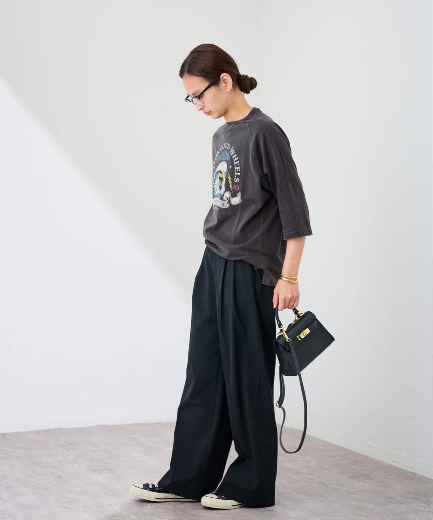 フレームワーク ラグランポンチョスエット ブラックD FRAMeWORK