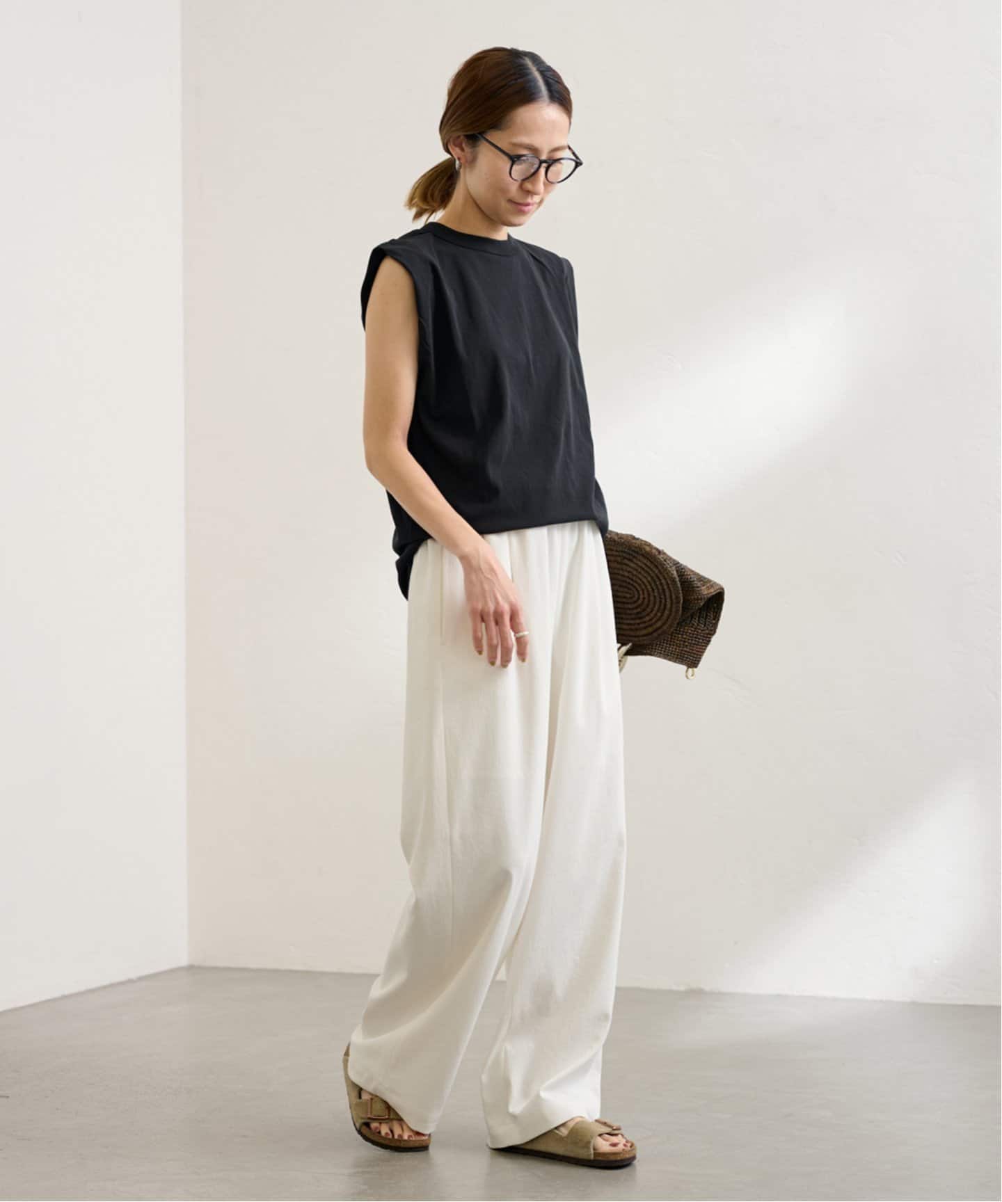 DEUXIEME CLASSE - 今季 ATON エイトン FRESCA タンクトップ ホワイト レディース】FRESCA SINGLE JERSEY TANK TOP | ATON(エイトン