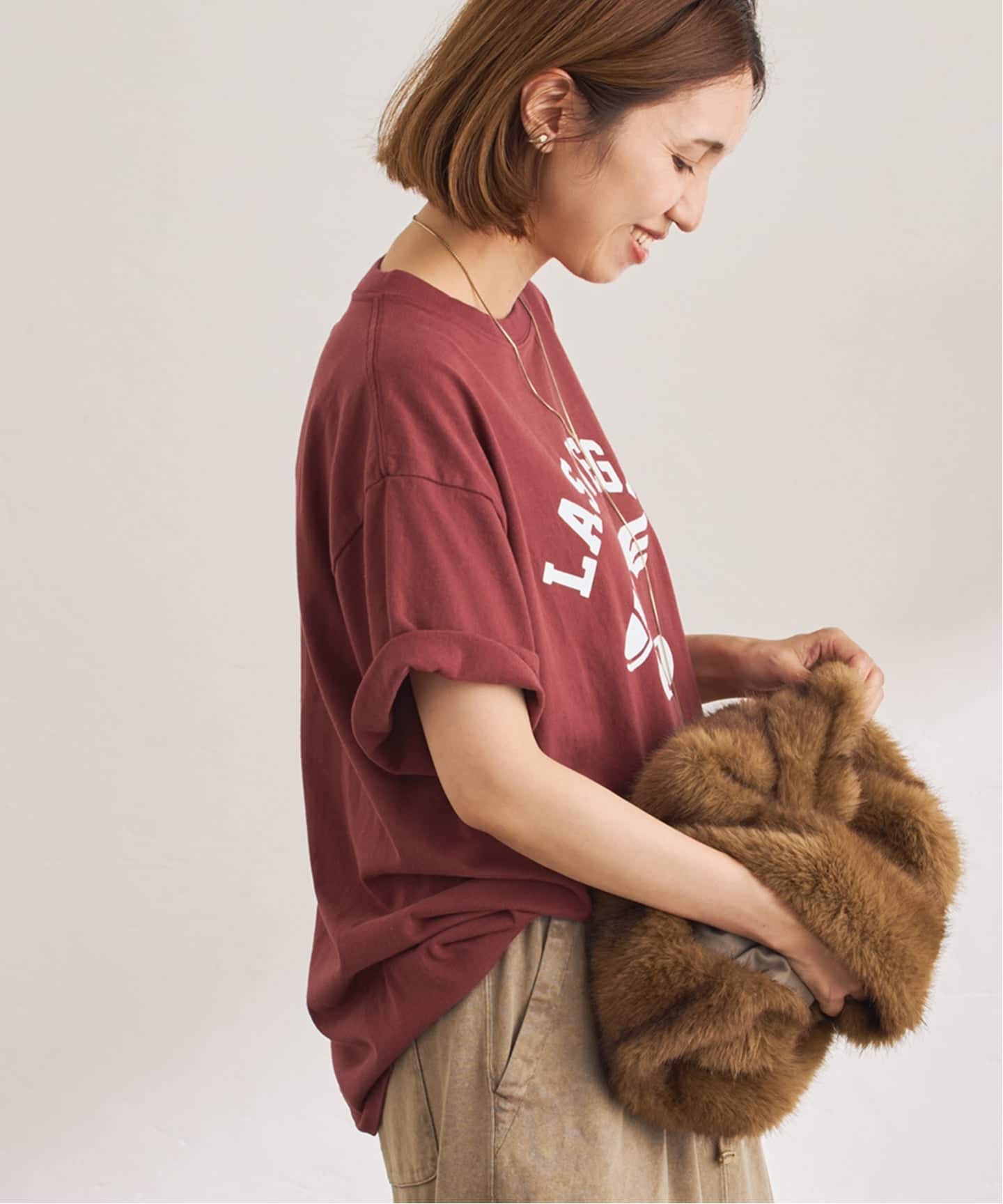 framework ビジューシャツ　新品未使用タグ付き Gray即納】ビジューハイデザイン ロゴTシャツ 3色展開