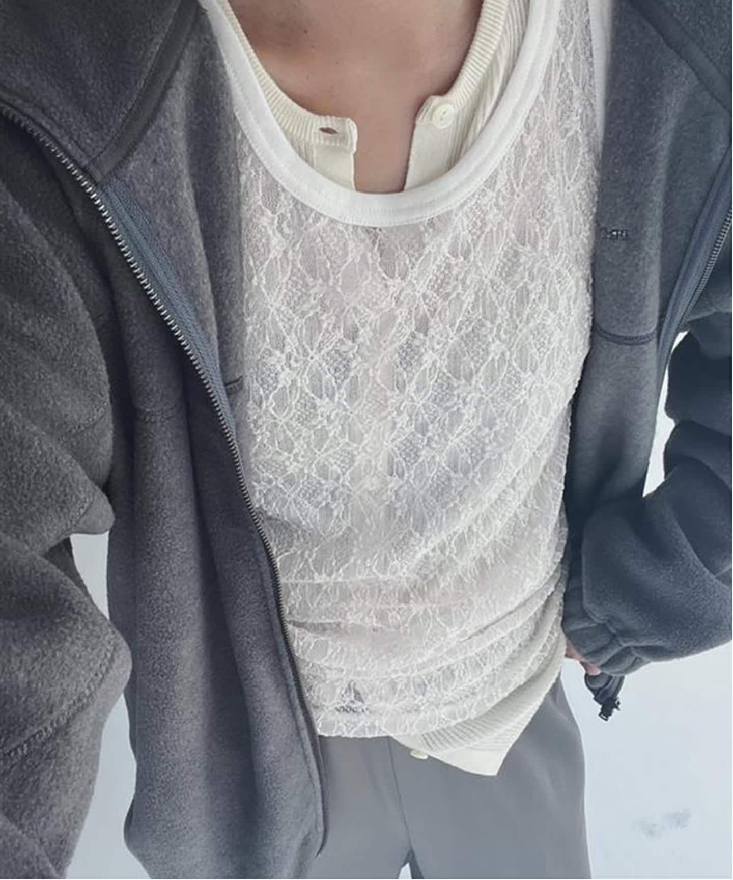 ≪追加≫IRONING/アイロニング flower lace タンクトップ 2（タンク