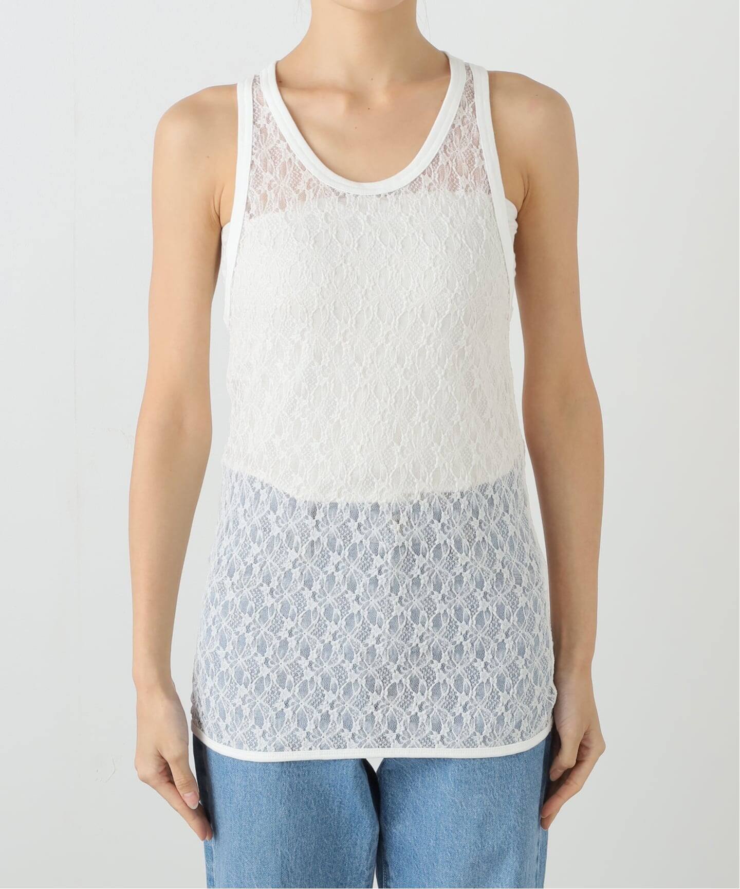 ≪追加≫IRONING/アイロニング flower lace タンクトップ 2（タンク