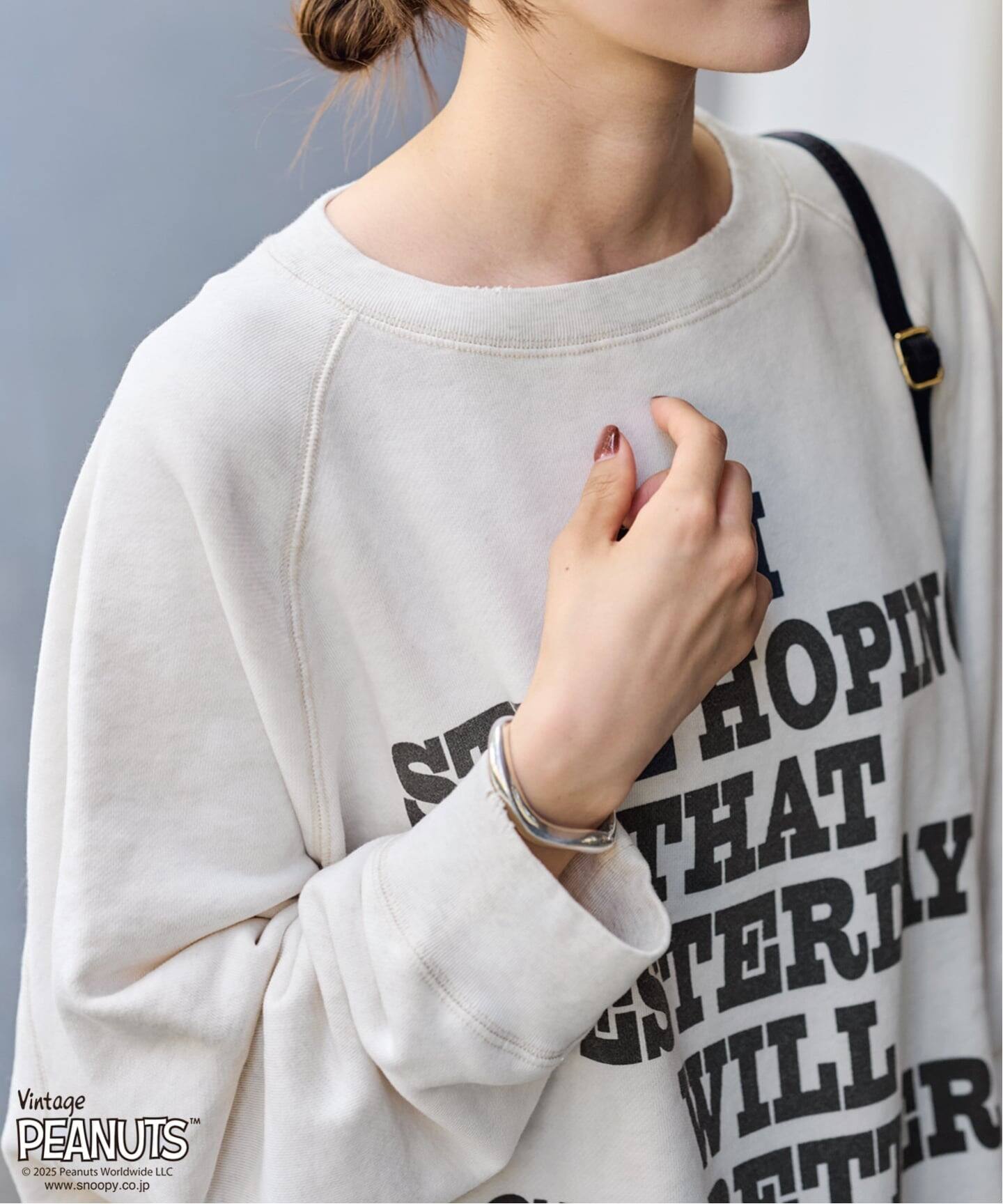 フレームワーク別注mean machine age peanutsスウェット MEAN MACHINE AGE 別注PEANUTS VTG CREW スウェット 