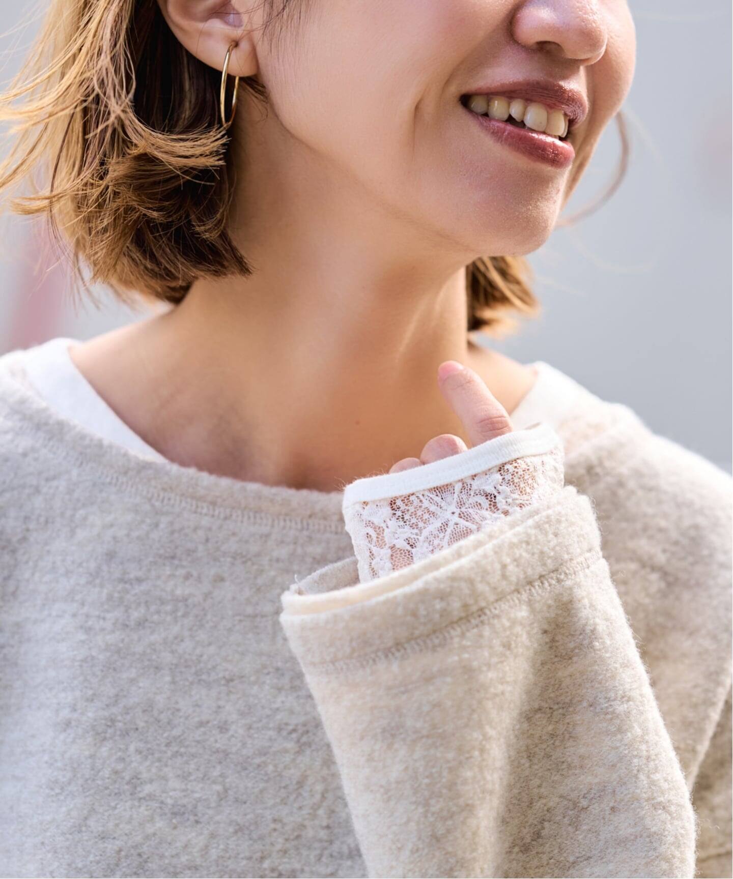 FRAMeWORK IRONING flower lace ロングスリーブ ≪追加予約≫IRONING/アイロニング flower lace ロングスリーブ