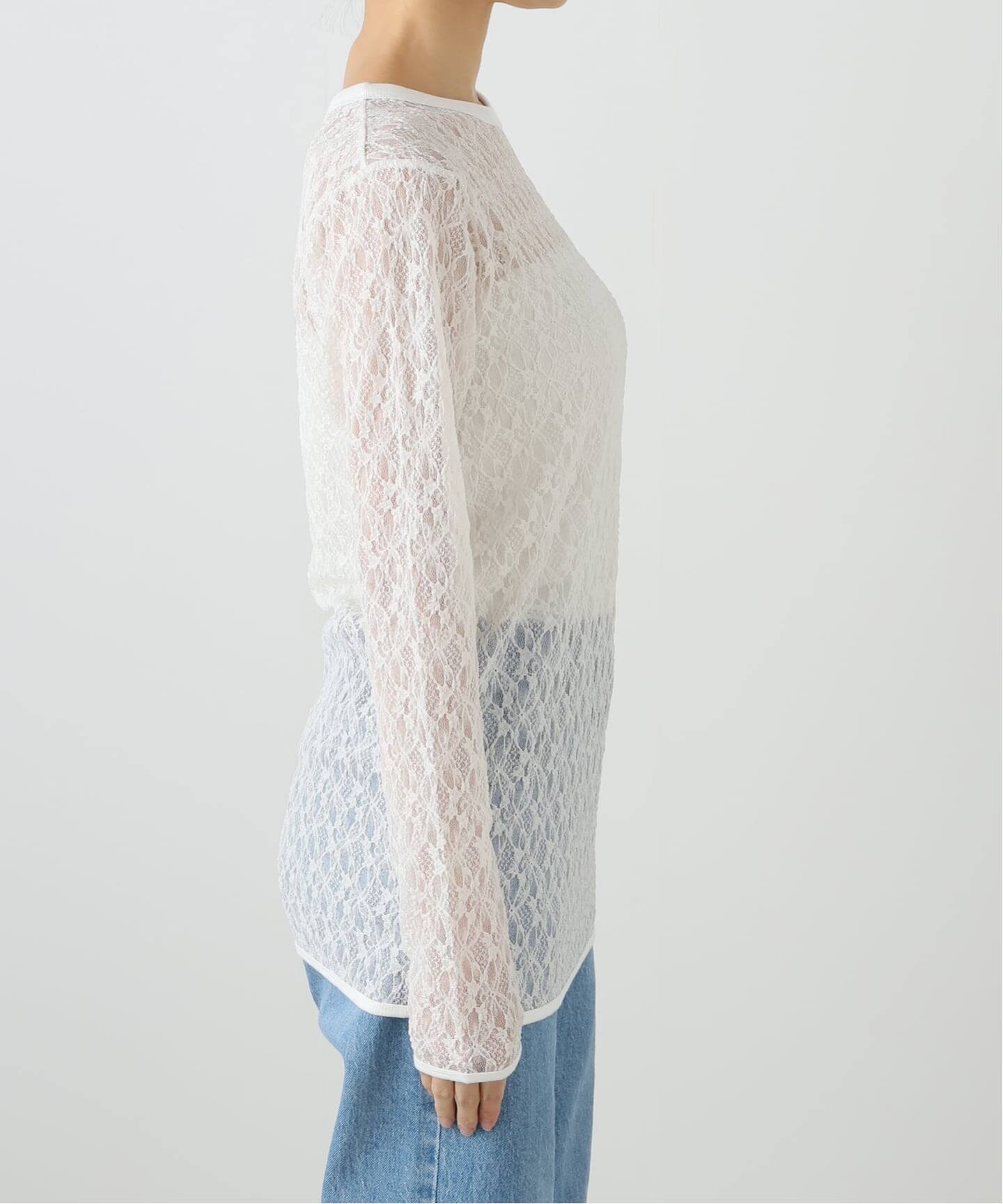 FRAMeWORK IRONING flower lace ロングスリーブ ≪追加予約≫IRONING/アイロニング flower lace ロングスリーブ