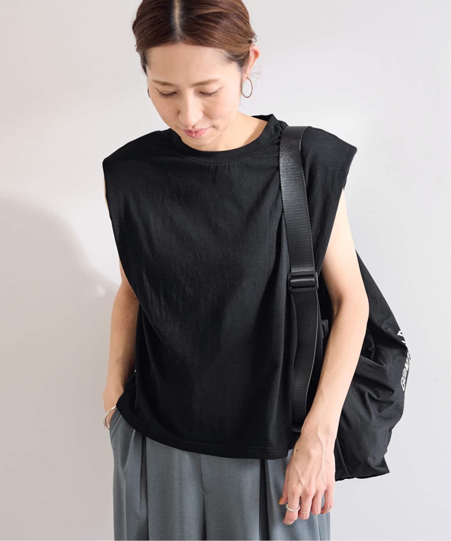 【PROTAGONISTA プロタゴニスタ】　パールTシャツ PROTAGONISTA/プロタゴニスタ】ギャザーTシャツ<PNT-CT-68> | quan