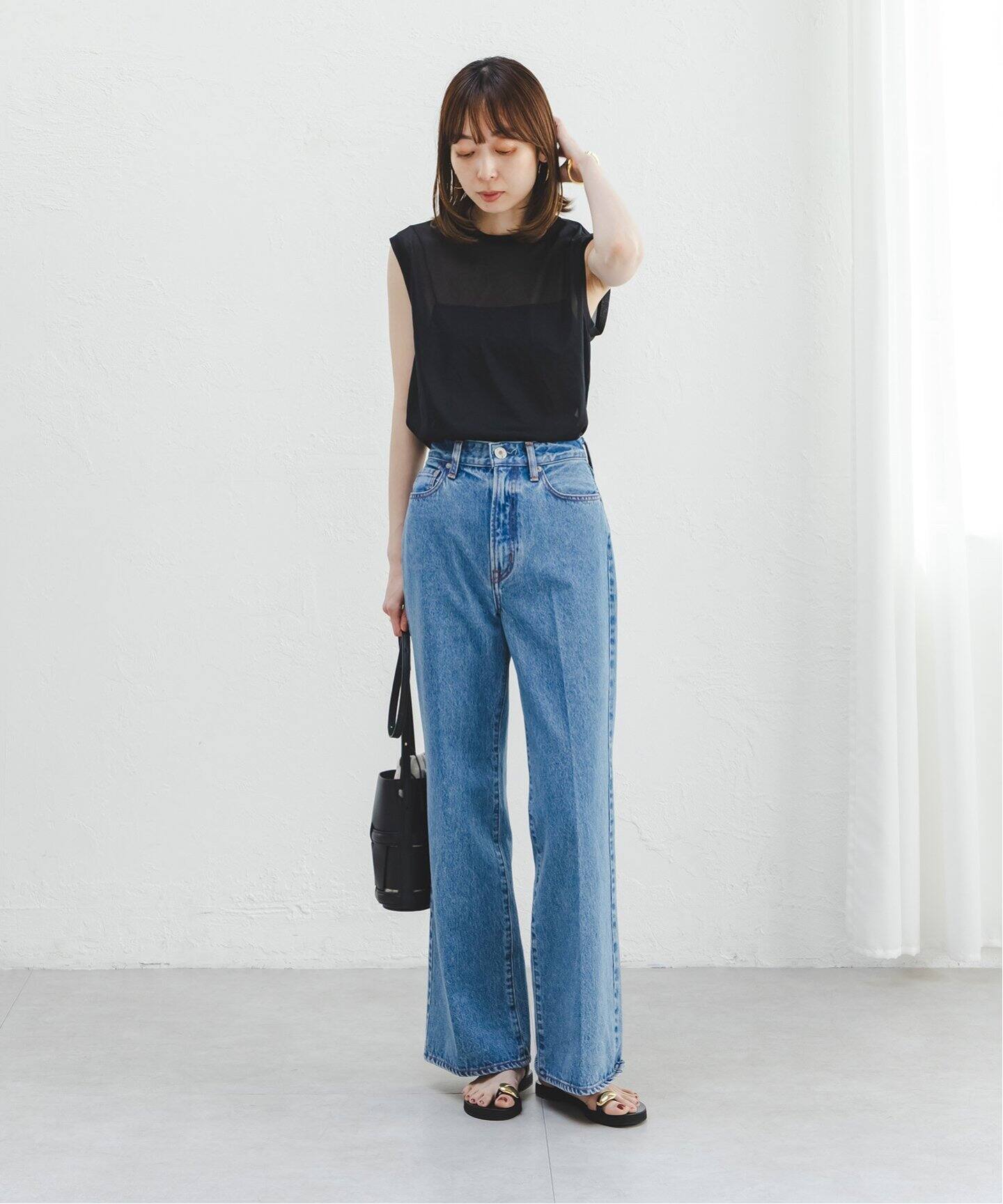 追加2》シアースキニーノースリーブトップス（Tシャツ／カットソー