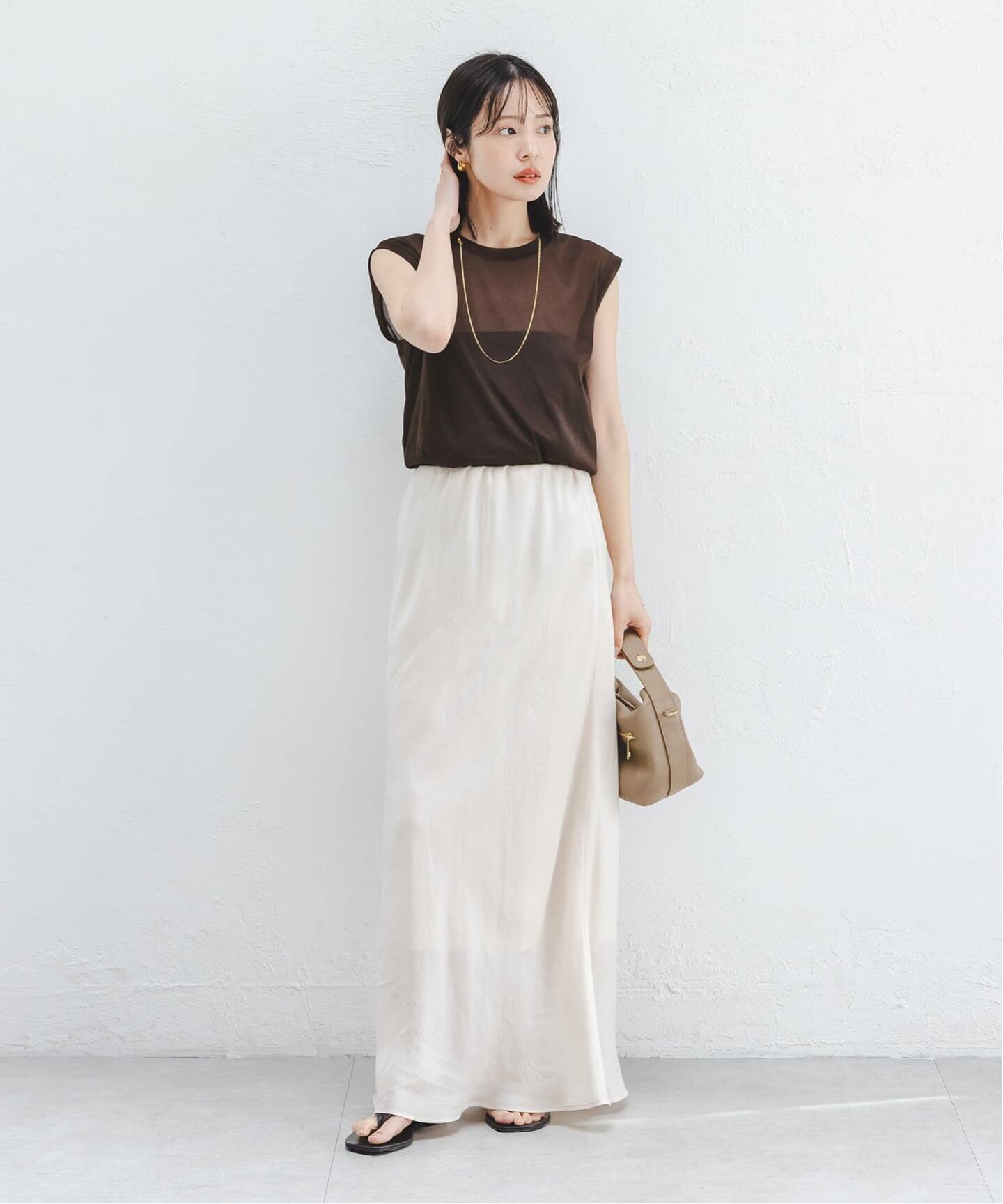 追加》シアースキニーノースリーブトップス4（Tシャツ