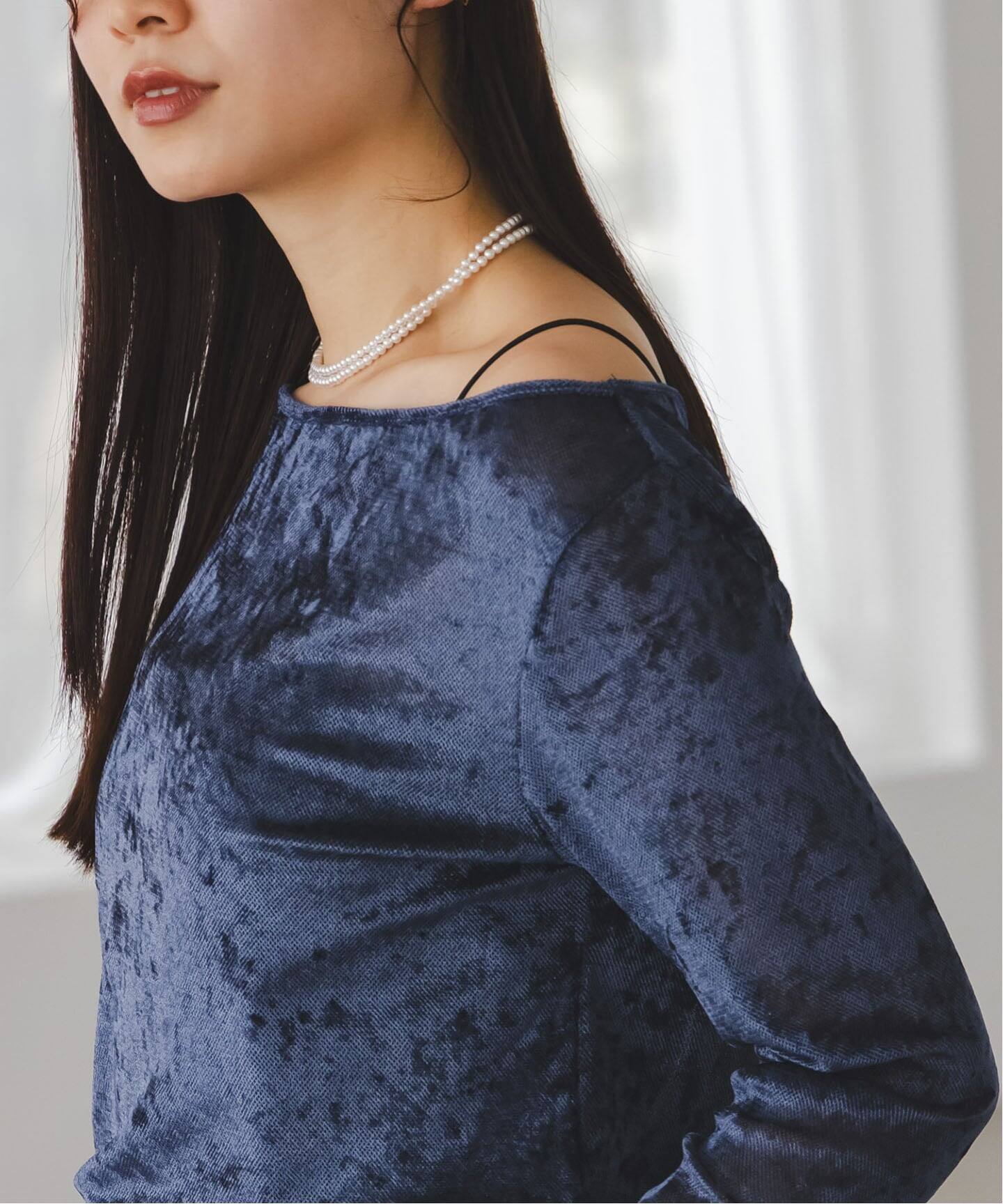 ノーブル　noble ベロアトップス 追加》シアーベロアキャップスリーブTee（Tシャツ／カットソー