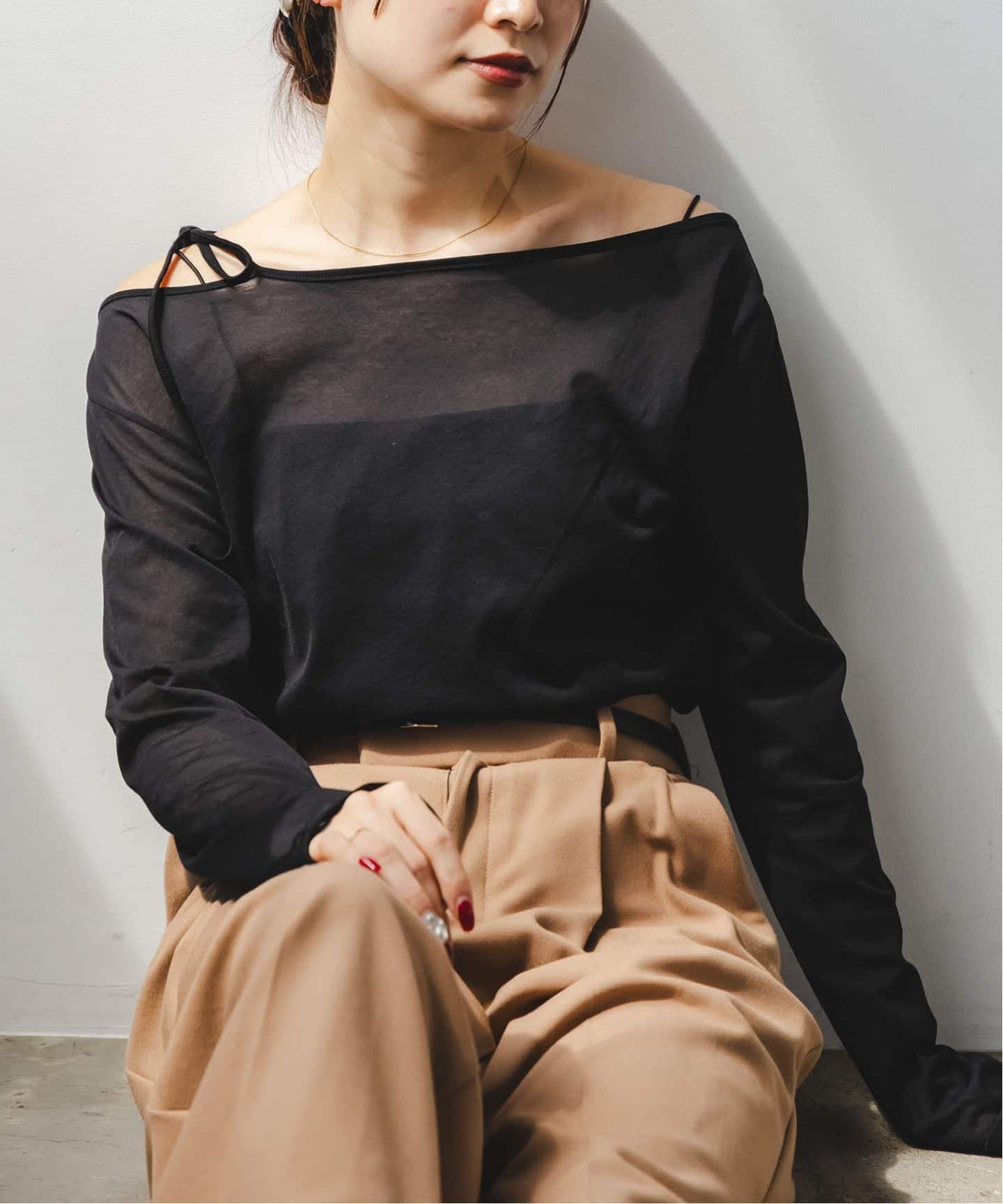 ノーブル（Noble）/N．Jam/エヌジャム シアーリボンTOP N.Jam/エヌジャム シアーリボンTOP（Tシャツ／カットソー）｜NOBLE