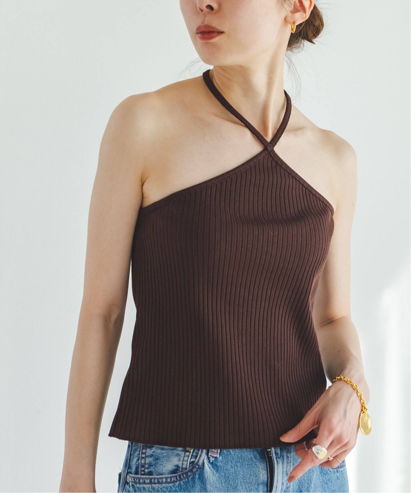 トタンテレコホルターネックタンク（タンクトップ）｜NOBLE（ノーブル