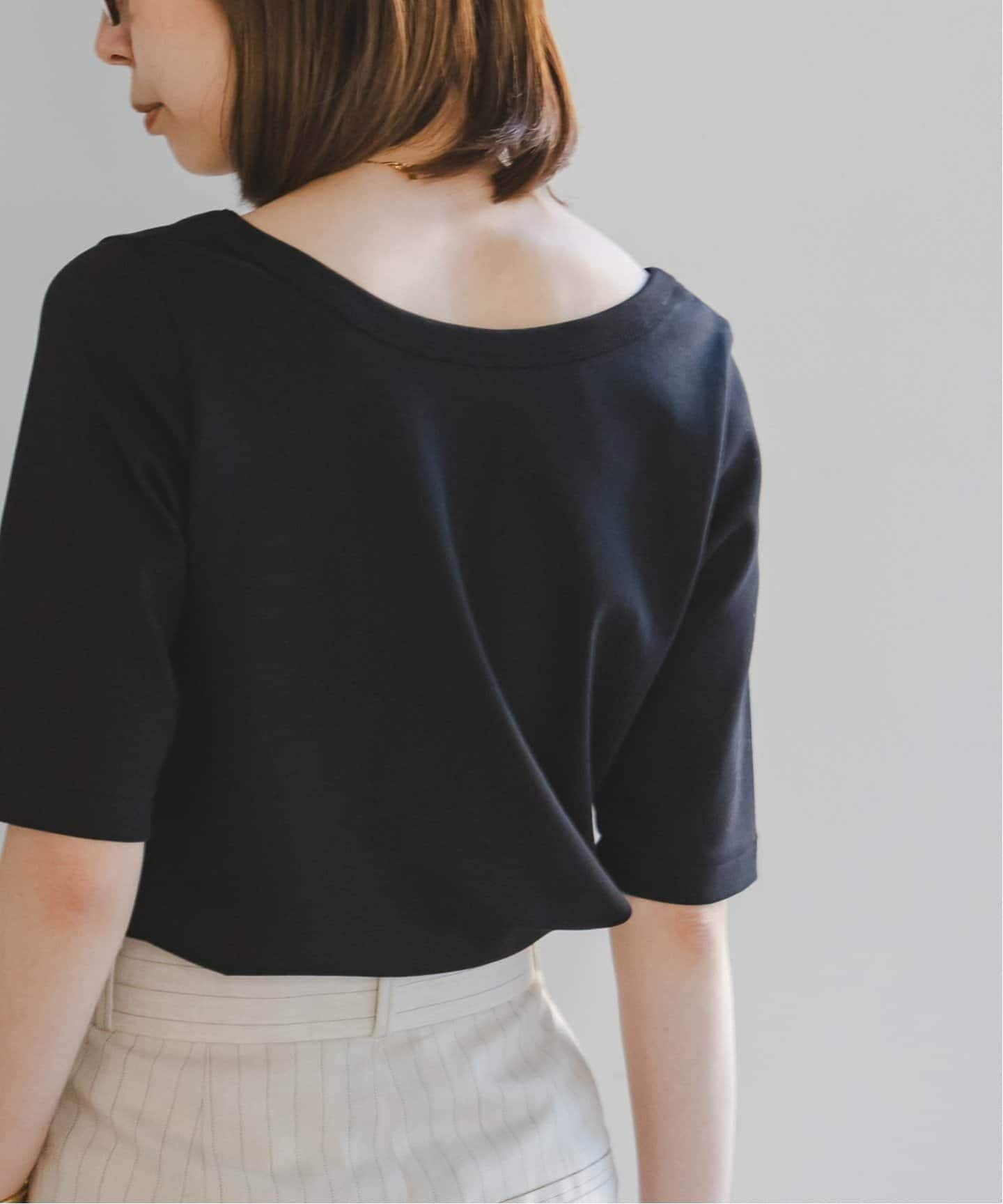 ノーブル NOBLE スビンコットンソフトスクエアーネックTシャツ
