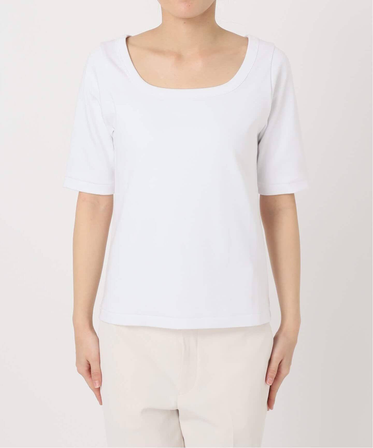 追加》スビンコットンソフトスクエアーネックTシャツ 2（Tシャツ