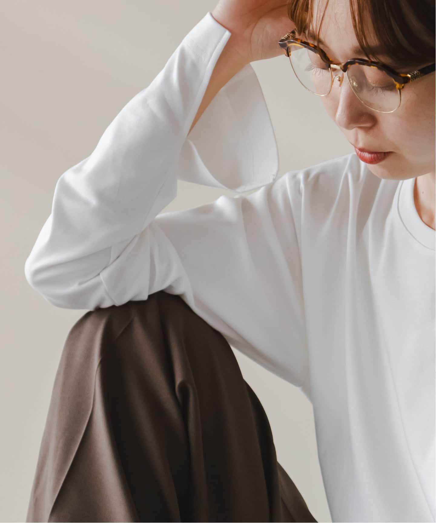 25AW初回生産分♡NOBLEスーピマコットンローズペトールロンTee新品タグ付 スーピマコットンローズペトールロンTee（Tシャツ／カットソー