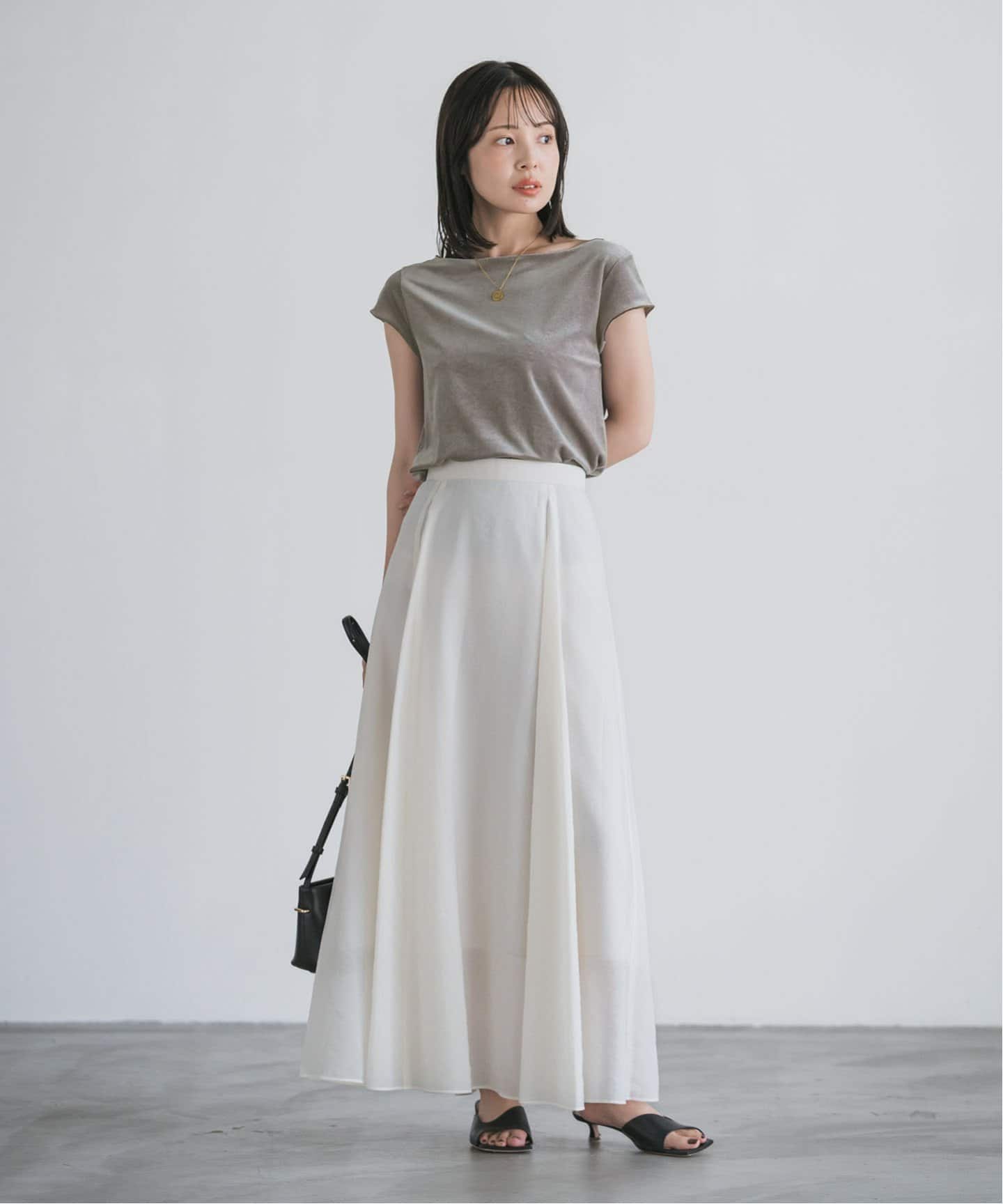 シアーベロアキャップスリーブTee　NOBLE　ノーブル シアーベロアキャップスリーブTee（Tシャツ／カットソー