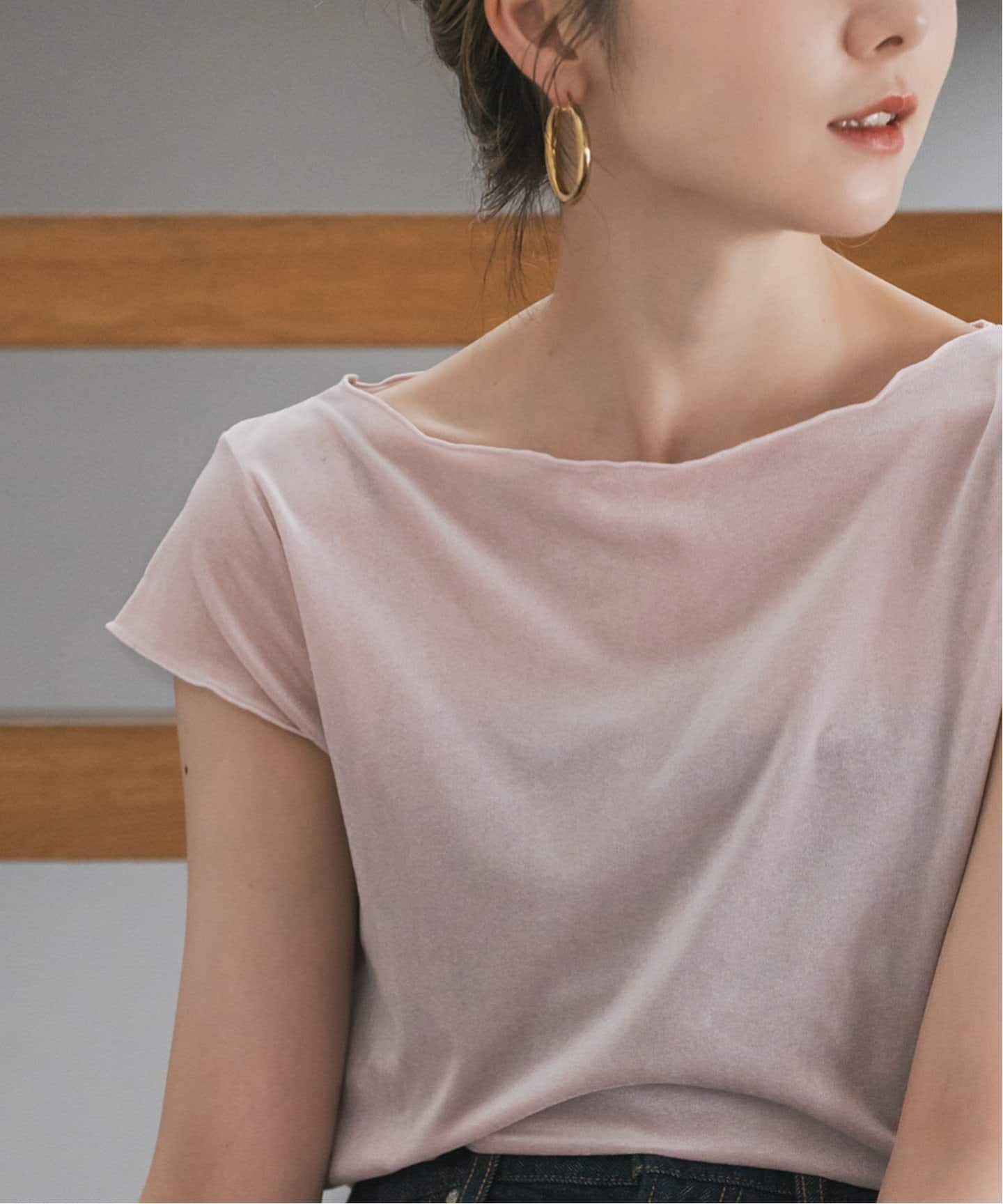 シアーベロアキャップスリーブTee　NOBLE　ノーブル 追加》シアーベロアキャップスリーブTee（Tシャツ／カットソー