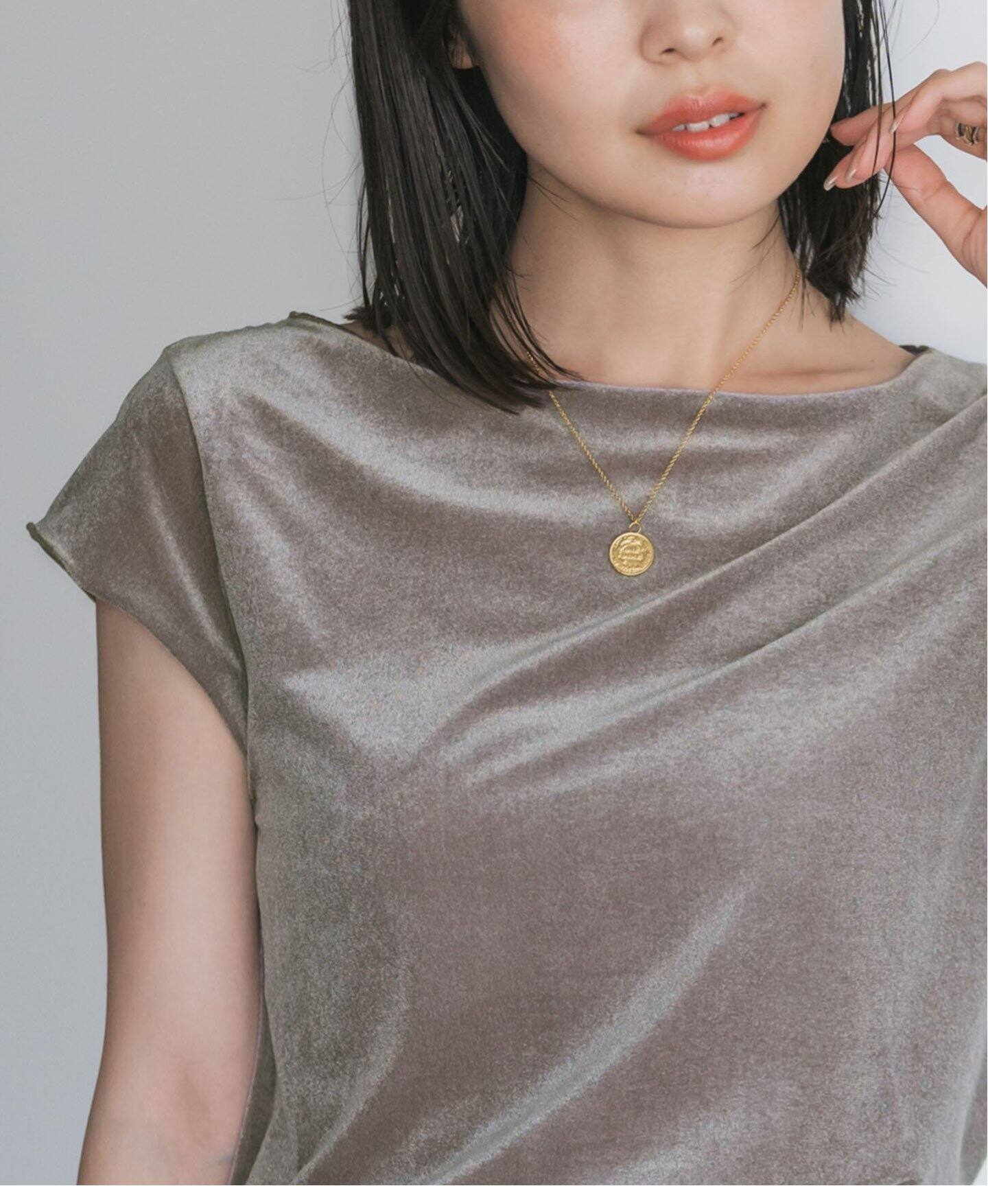 追加》シアーベロアキャップスリーブTee（Tシャツ／カットソー 