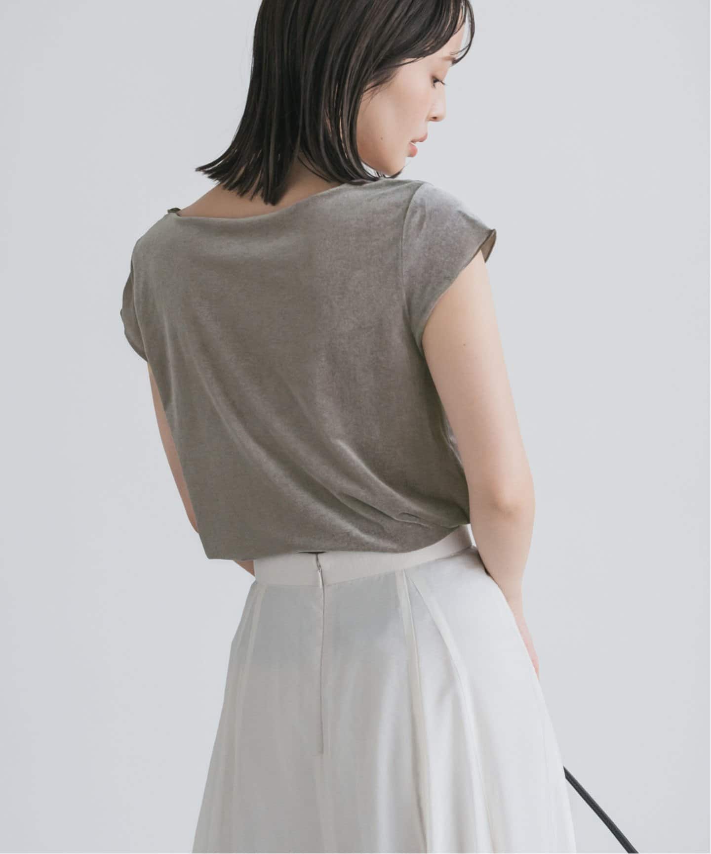 M*Ｍ様 今期/完売カラー【美品】NOBLE シアーベロアキャップスリーブTee シアーベロアキャップスリーブTee（Tシャツ／カットソー