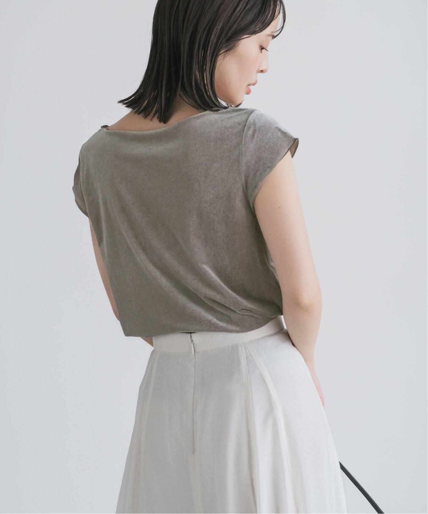 追加》シアーベロアキャップスリーブTee（Tシャツ／カットソー 
