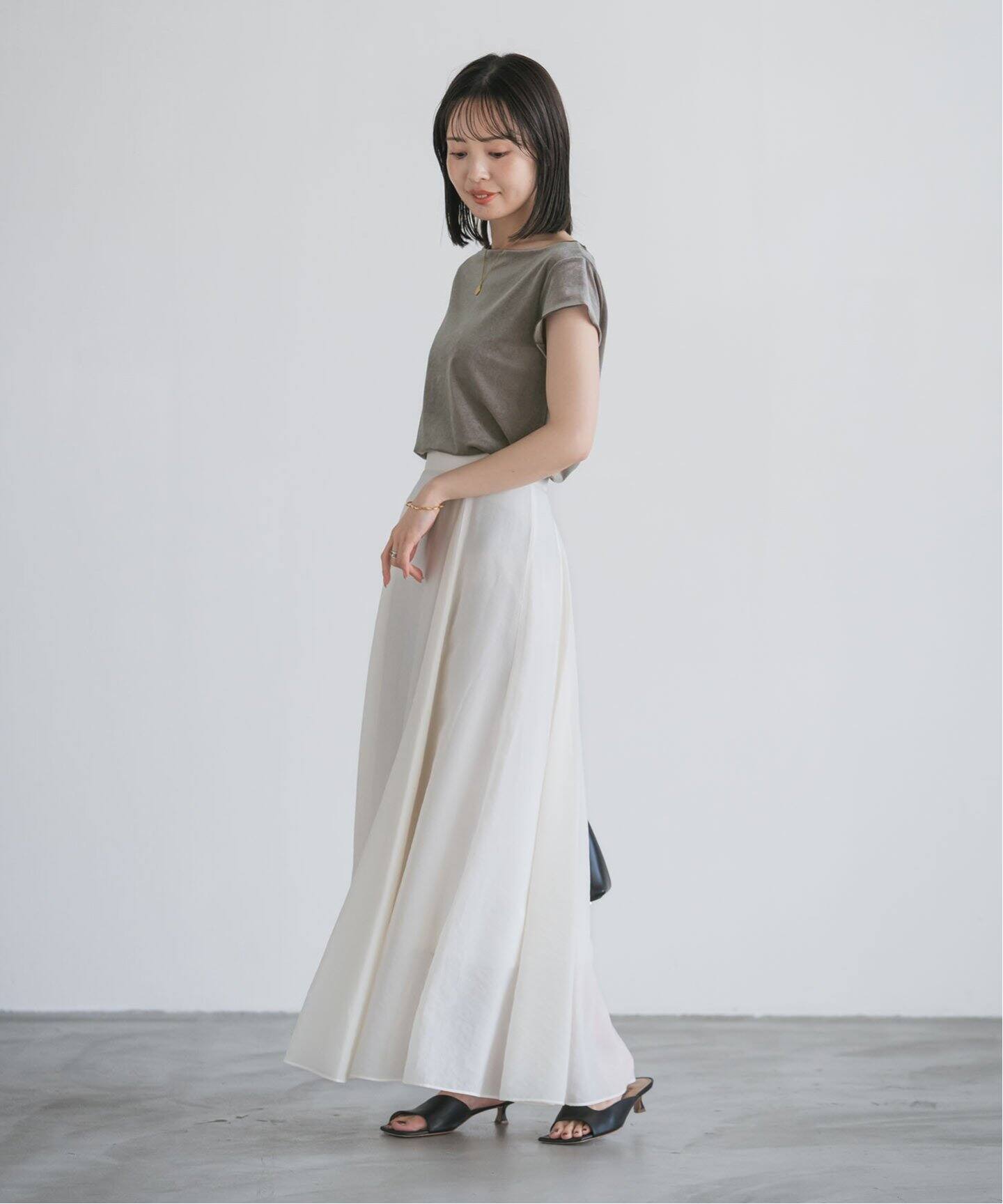 追加》シアーベロアキャップスリーブTee（Tシャツ／カットソー 