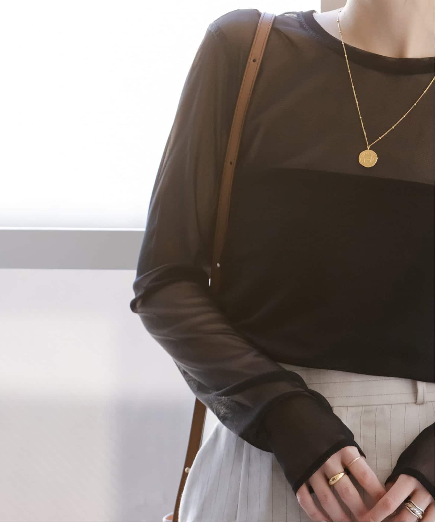 追加》スキンチュールロングTシャツ（Tシャツ／カットソー）｜NOBLE