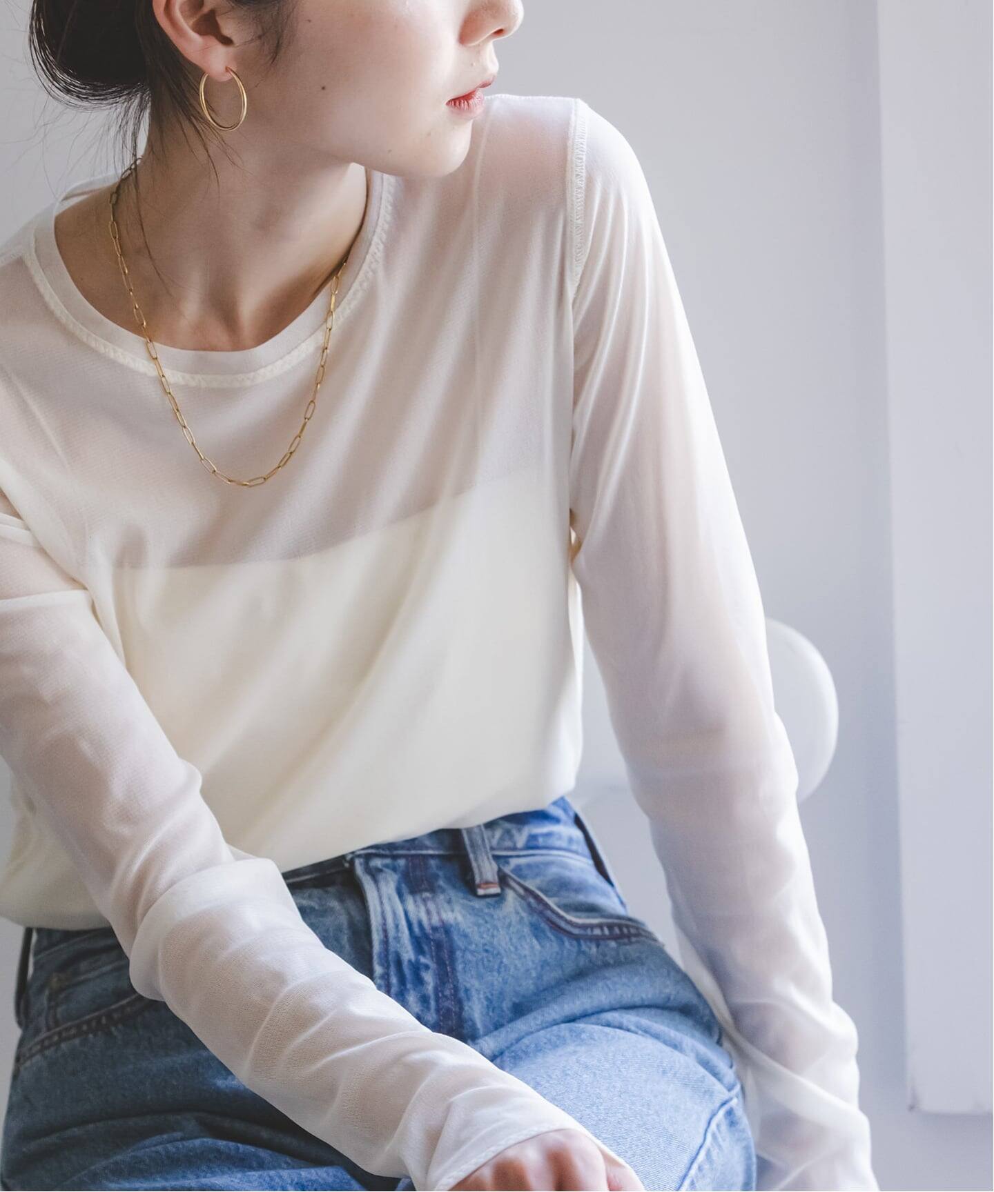 追加》スキンチュールロングTシャツ（Tシャツ／カットソー