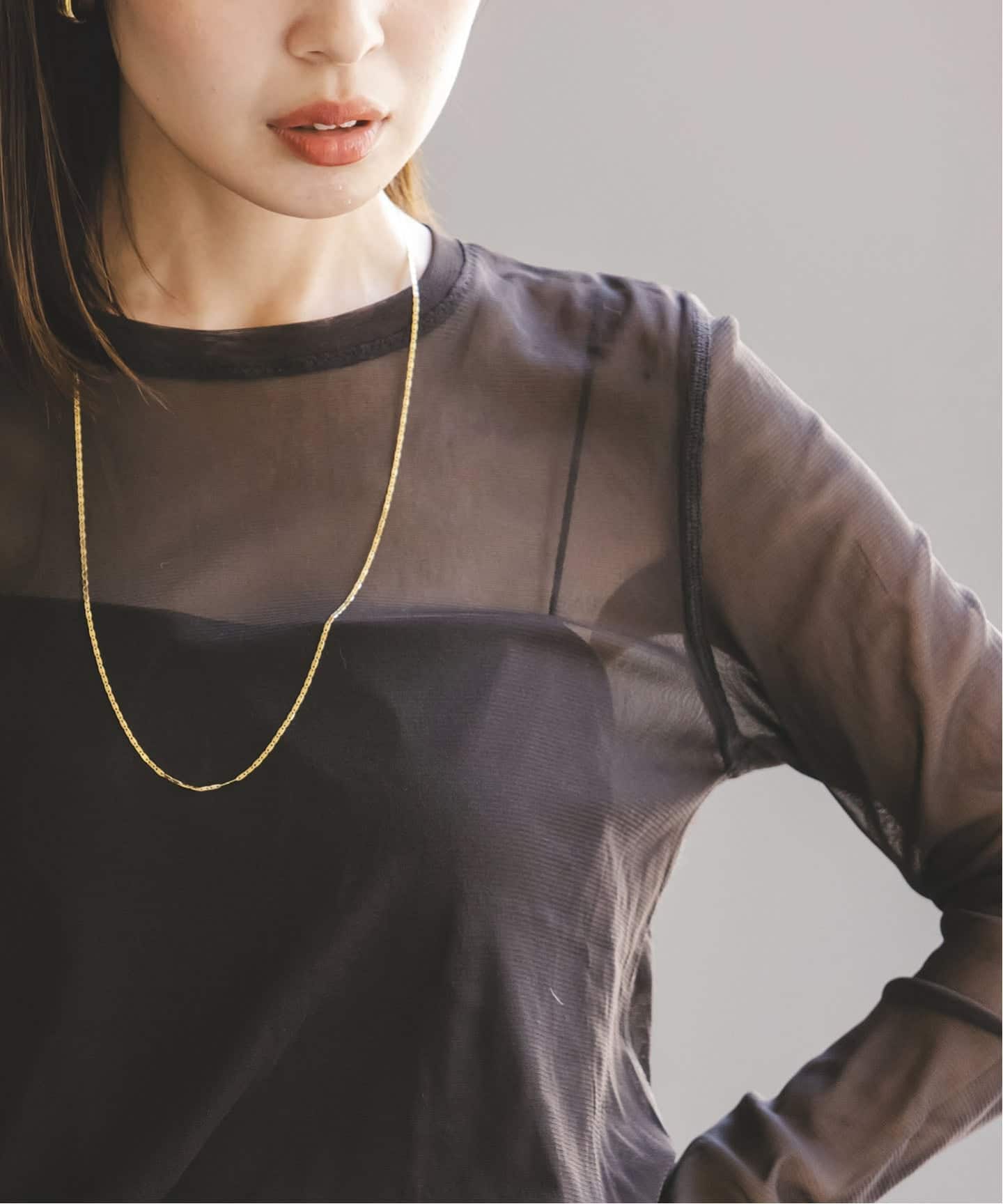 追加》スキンチュールロングTシャツ（Tシャツ／カットソー