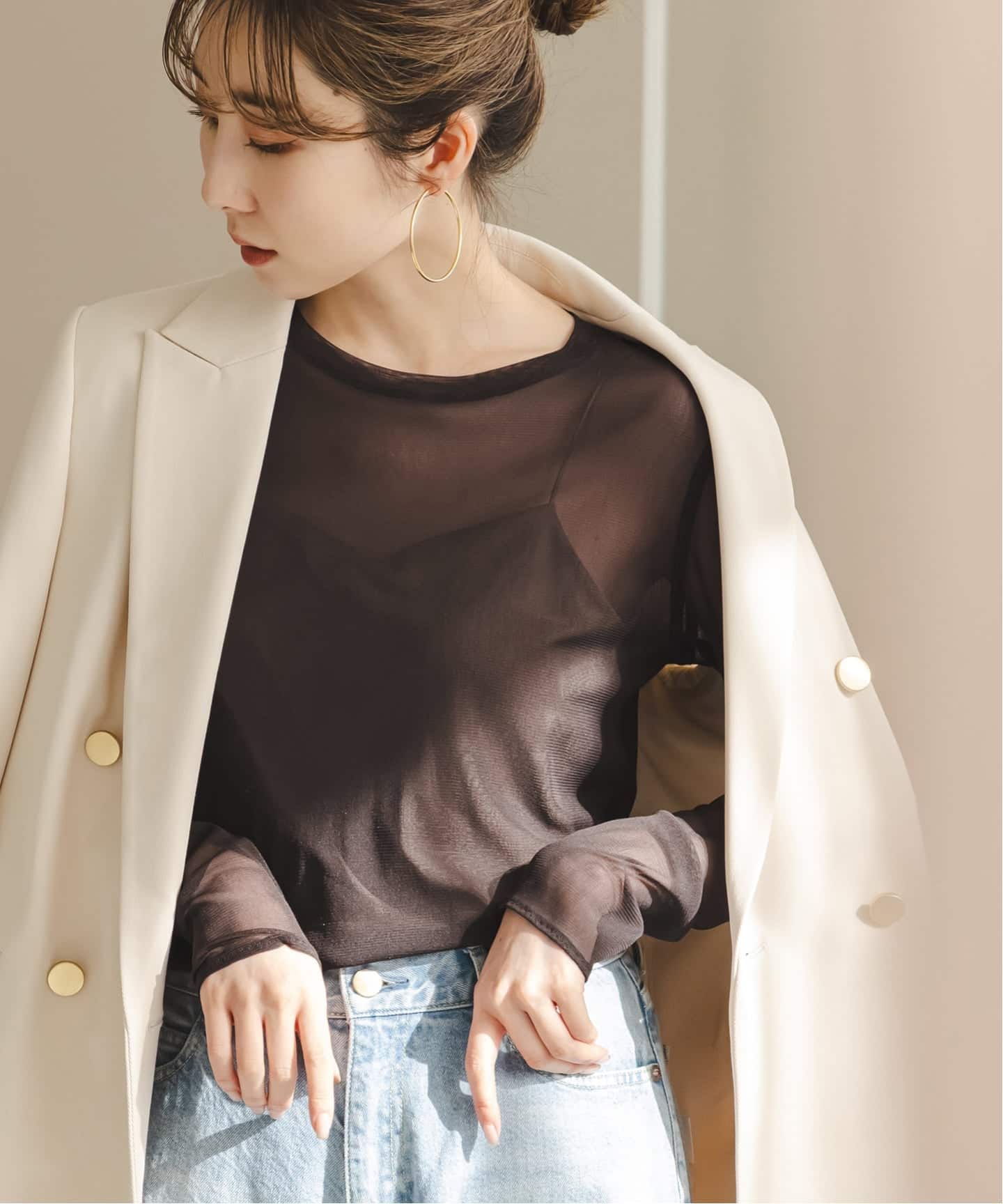 スキンチュールロングTシャツ noble 追加》スキンチュールロングTシャツ（Tシャツ／カットソー）｜NOBLE