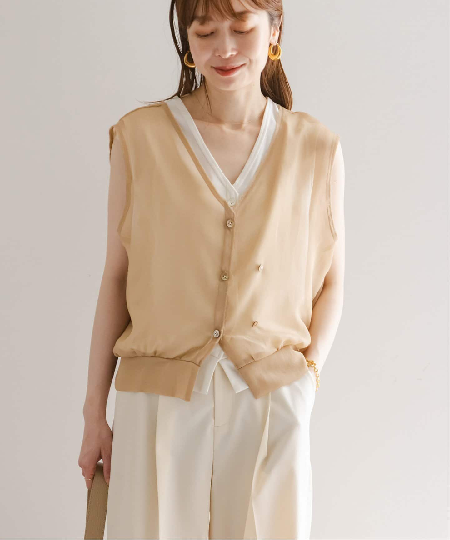 新品　PROTAGONISTA プロタゴニスタ ベスト　キャメル NOBLE別注カラー》PROTAGONISTA/プロタゴニスタ レイヤード