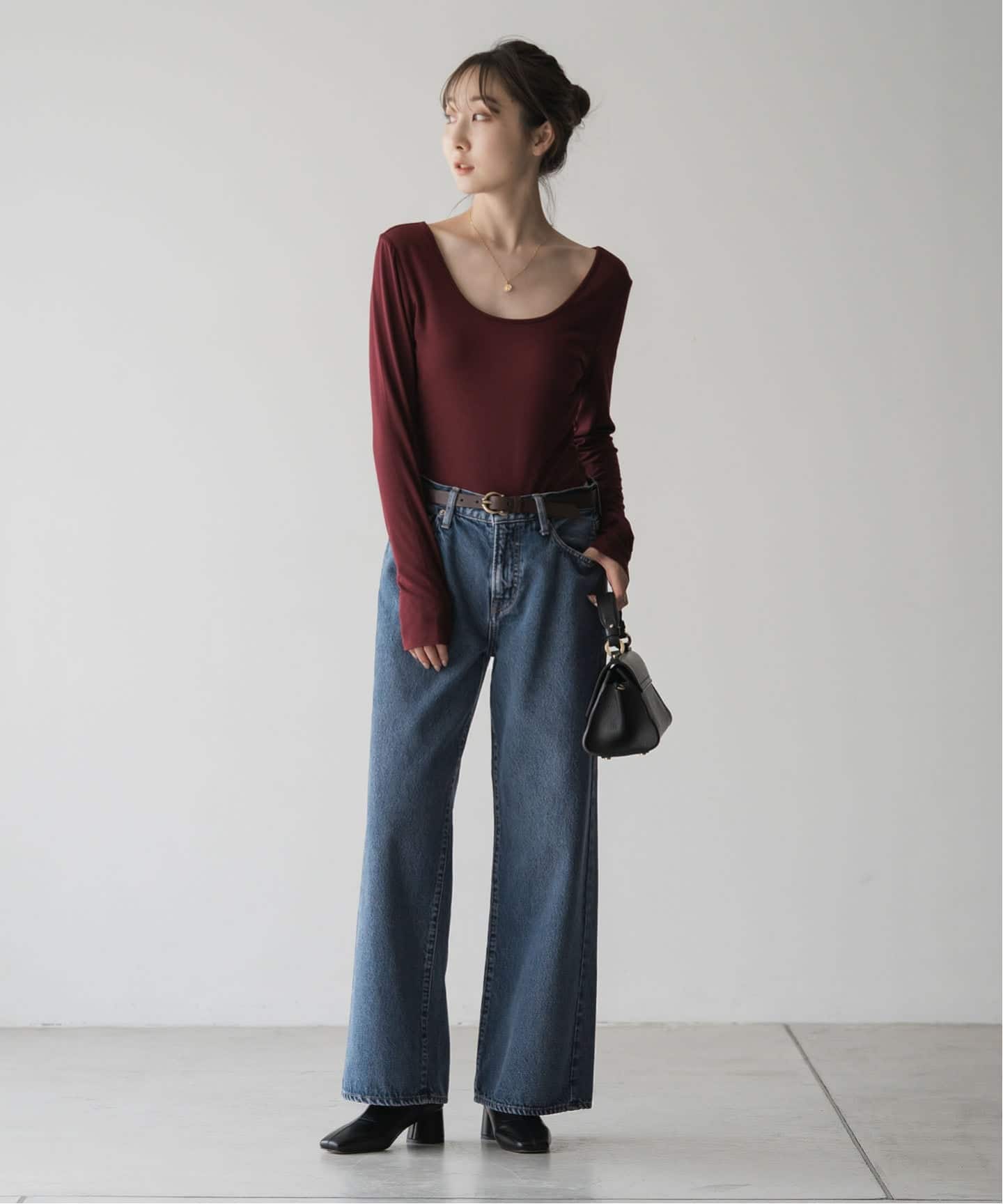 determ; デターム scoop neck bodysuit determ/デターム Scoop-Neck Bodysuit（カップ付きインナー
