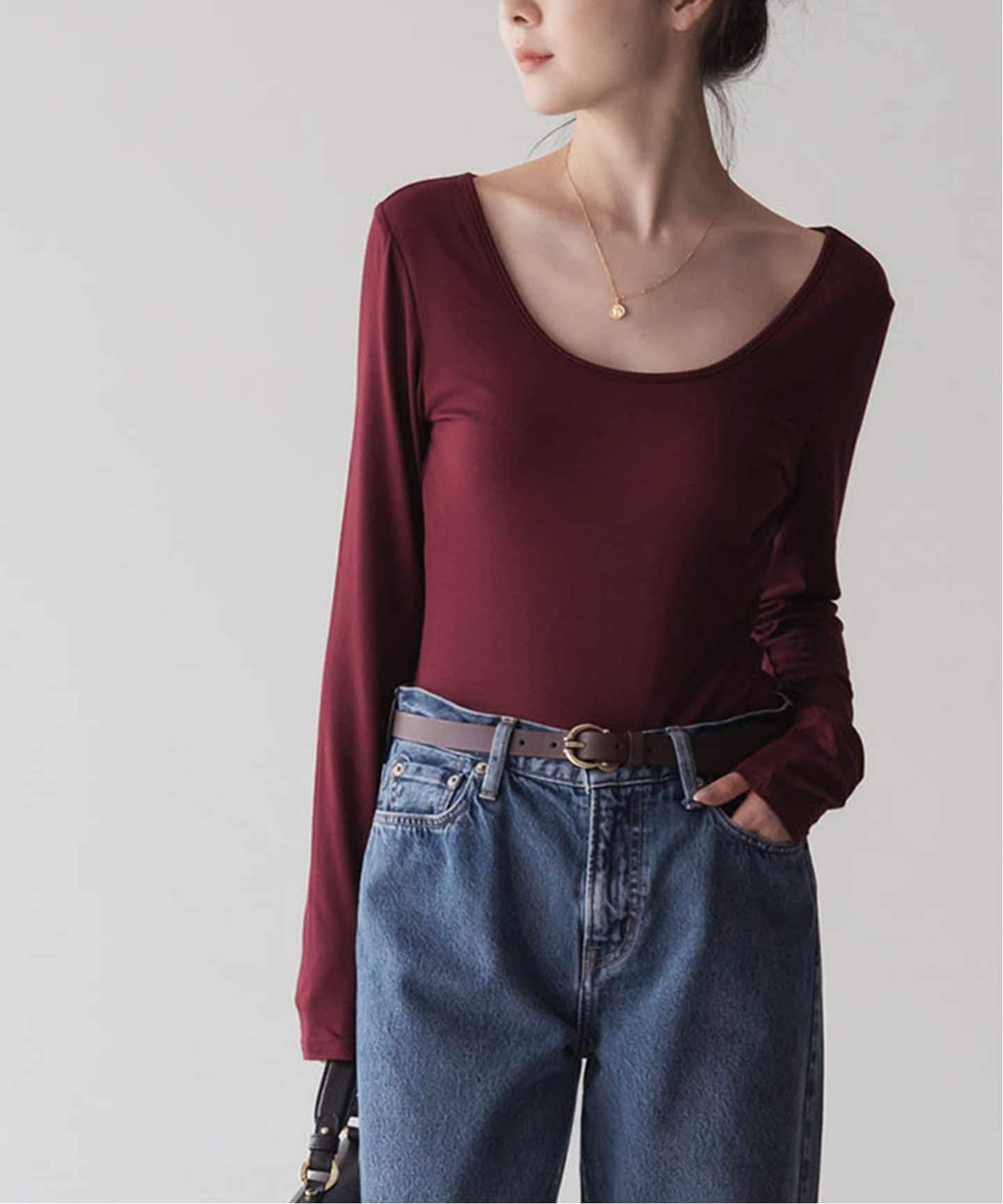 determ/デターム Scoop-Neck Bodysuit（カップ付きインナー