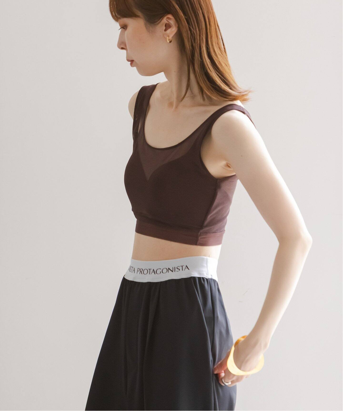 NICENICE MOMENT/ナイスナイスモーメント MESH BRA TANK（カップ付き