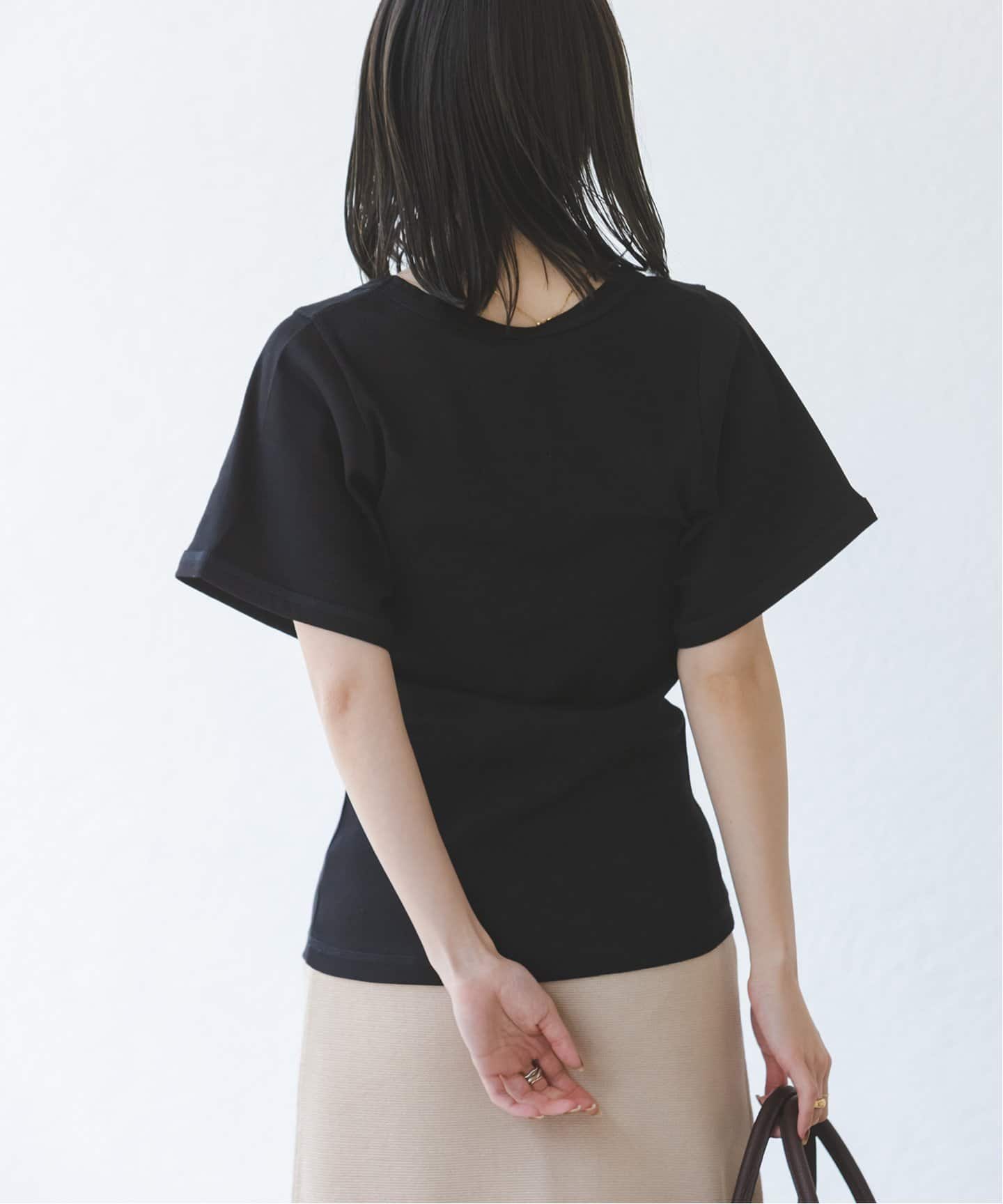 25SS Noble バイマレーネビルガー　リブUネックTee BY MALENE BIRGER/バイマレーネビルガー リブUネックTEE（T