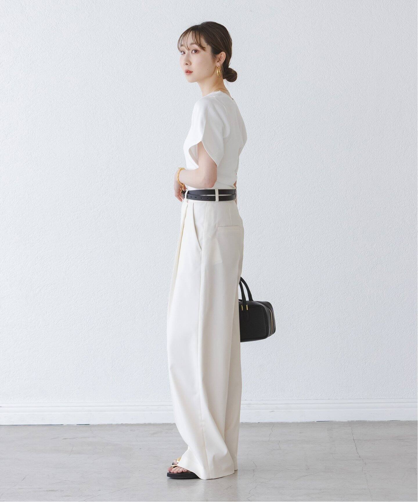 完売品　NOBLE バイマレーネビルガー リブUネックTEE BY MALENE BIRGER/バイマレーネビルガー リブUネックTEE（T