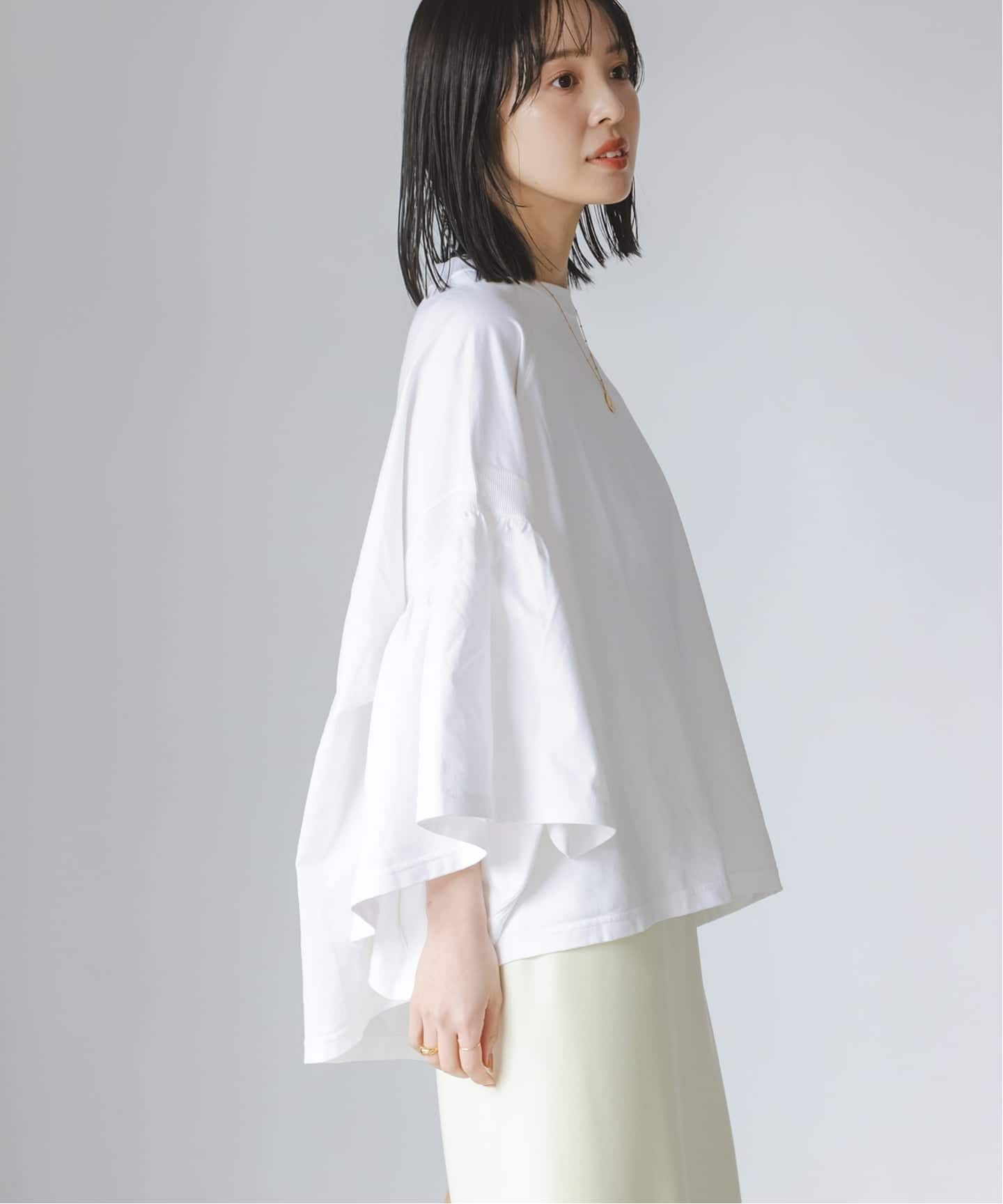 COGTHEBIGSMOKE / コグザビッグスモーク 25SS 12101-172-1209-1 LAURA GATHERED SLV TOP 七分袖カットソー IENA｜COGTHEBIGSMOKE/コグザビッグスモーク LAURA GATHERED SLV