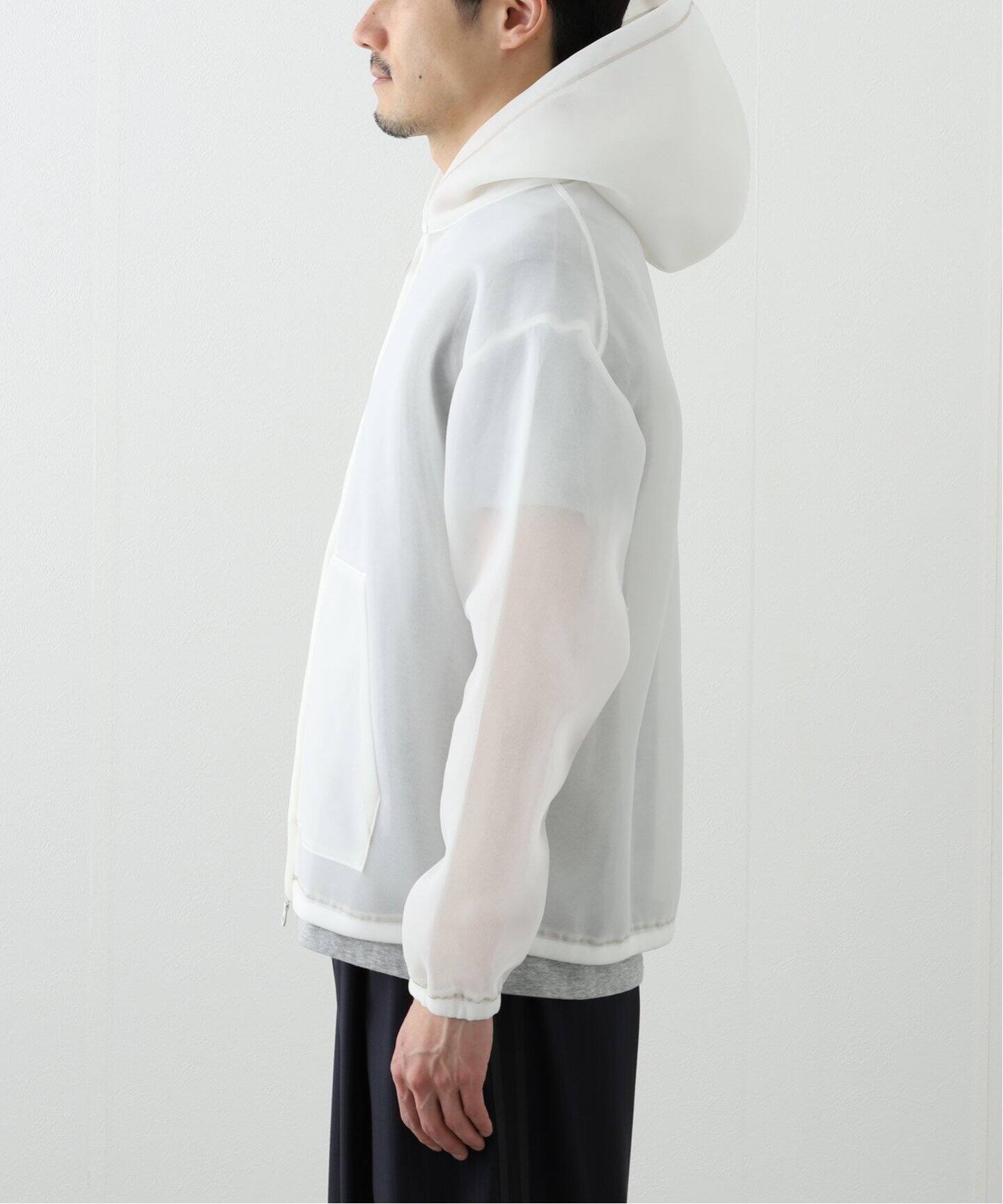 EDIFICE MERSEA フード パーカー サイズS 美品 フーディー スウェット ホワイトマウンテニアリング プルオーバー ジャージ トレーナー E. Sheer Material Hoodie（パーカー）｜EDIFICE（エディフィス）の