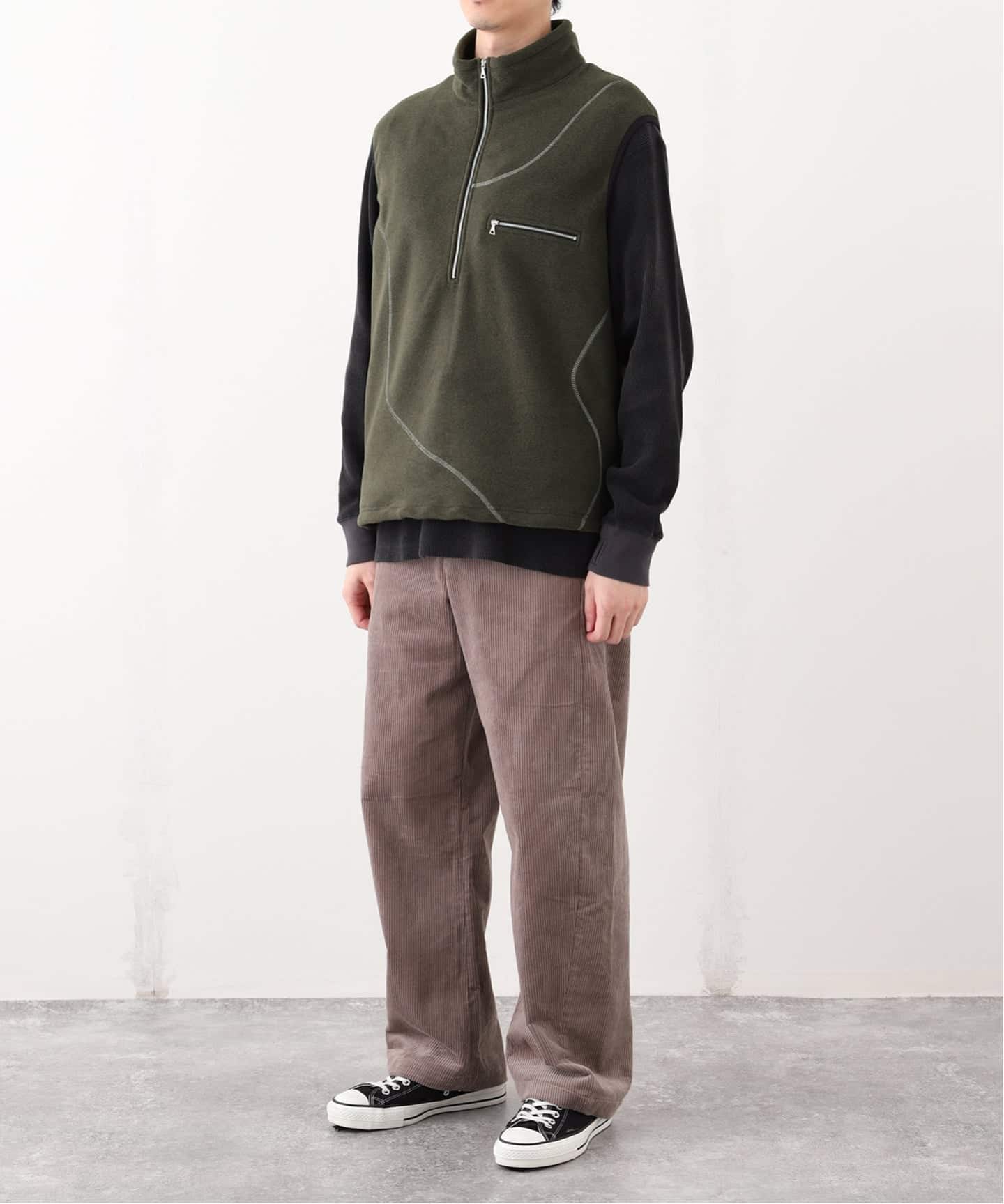 E. TanC(タンク) POLARTEC HALF ZIP SEAMED ベスト（ベスト）｜EDIFICE
