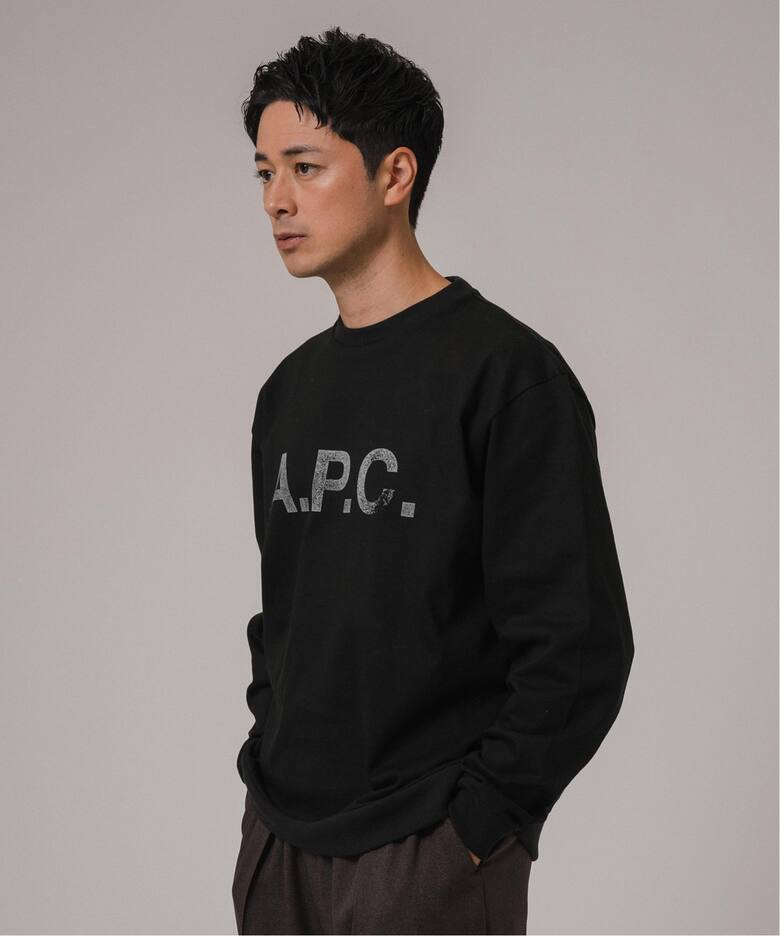 A.P.C. (アーペーセー) 別注 ロゴプリント スウェットライク ロング 