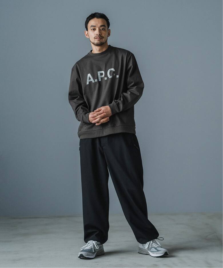 A.P.C. (アーペーセー) 別注 ロゴプリント スウェットライク ロング 