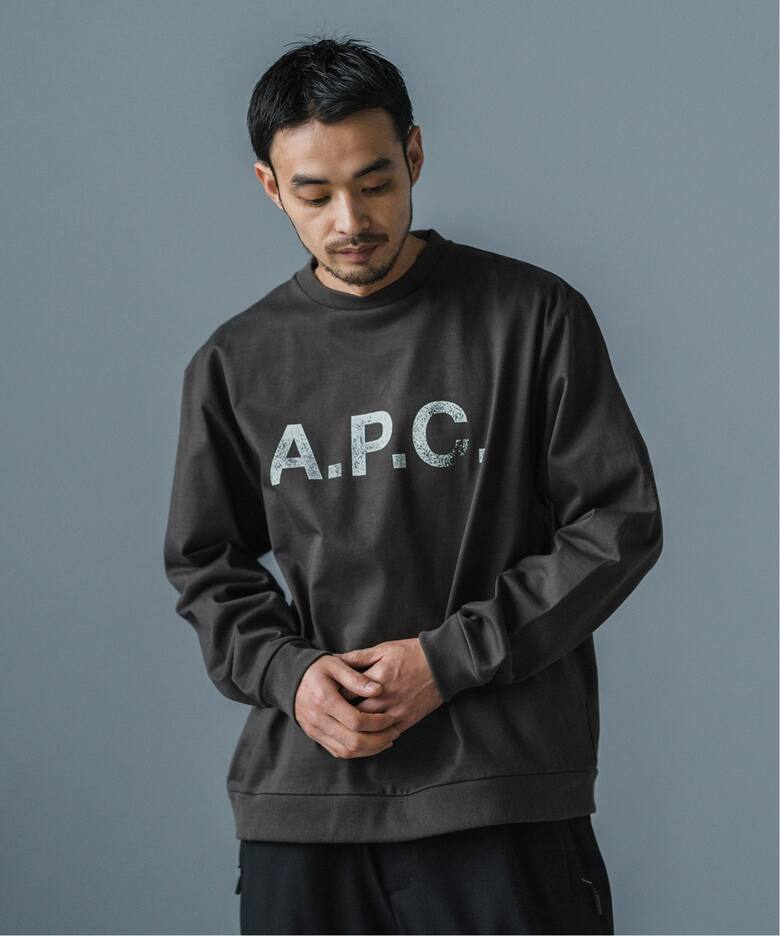 A.P.C. (アーペーセー) 別注 ロゴプリント スウェットライク ロング 