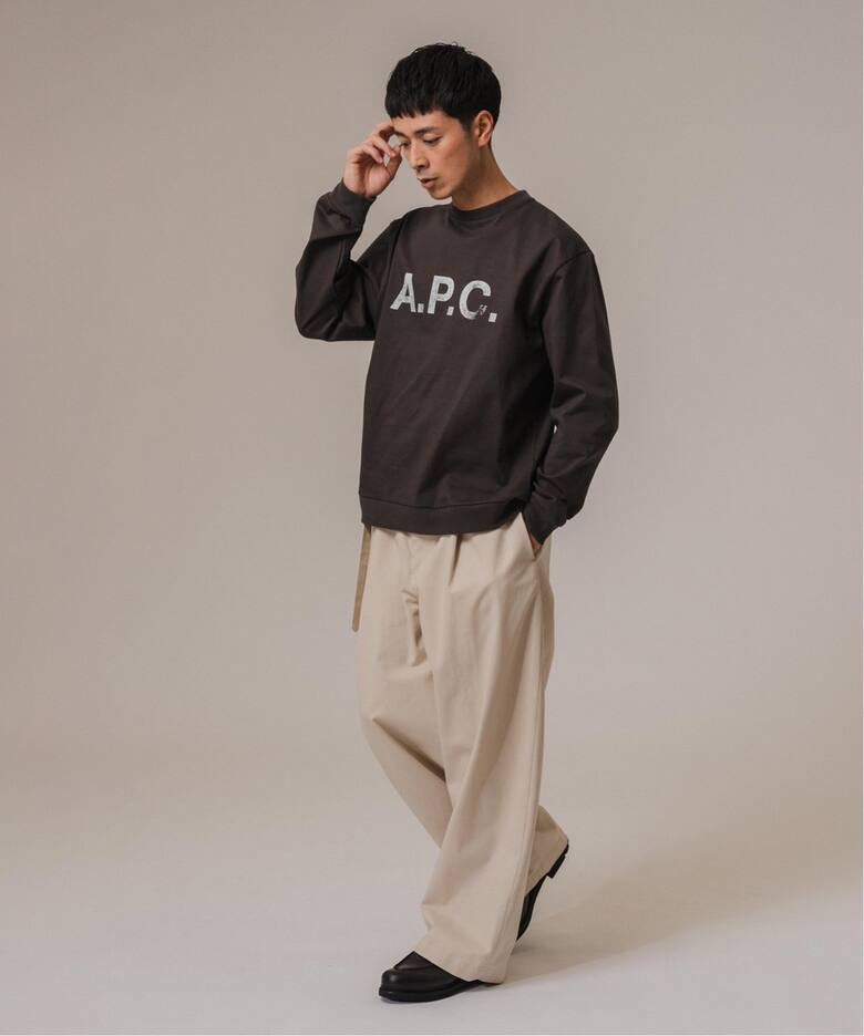 A.P.C. (アーペーセー) 別注 ロゴプリント スウェットライク ロング 