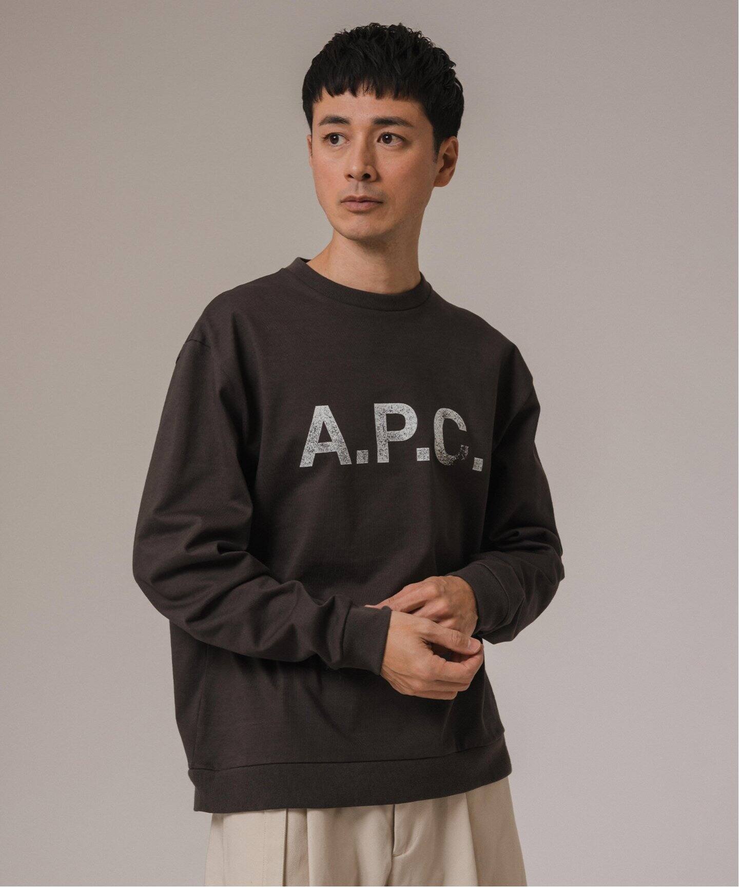 A.P.C. (アーペーセー) 別注 ロゴプリント スウェットライク ロング 