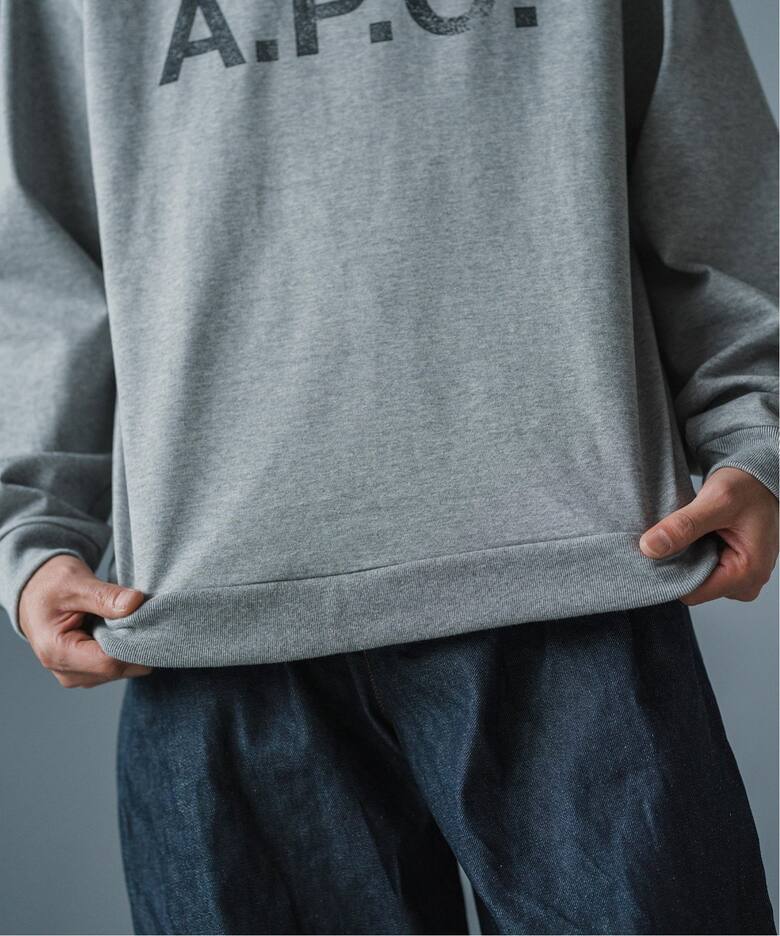 A.P.C. (アーペーセー) 別注 ロゴプリント スウェットライク ロング 