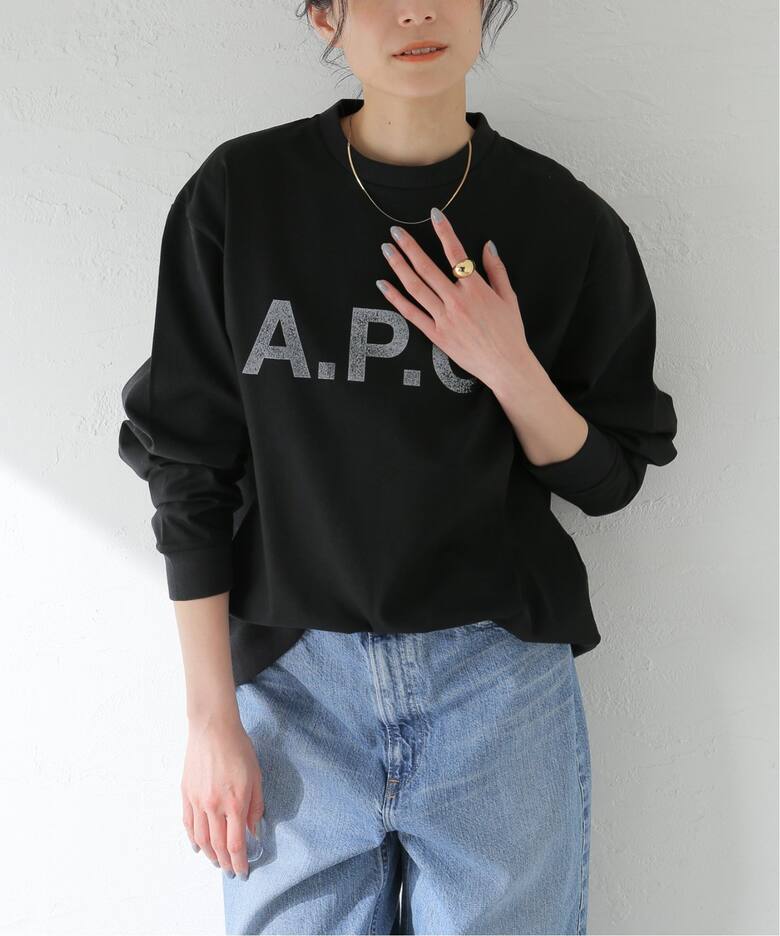 A.P.C. (アーペーセー) 別注 ロゴプリント スウェットライク ロング 