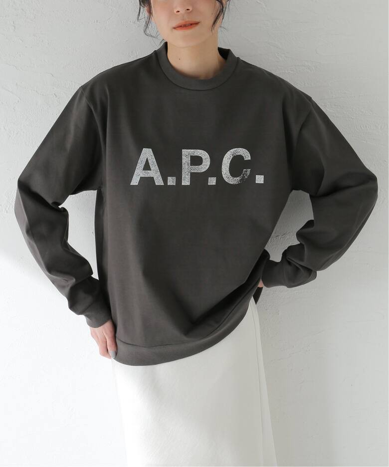 A.P.C. (アーペーセー) 別注 ロゴプリント スウェットライク ロング 