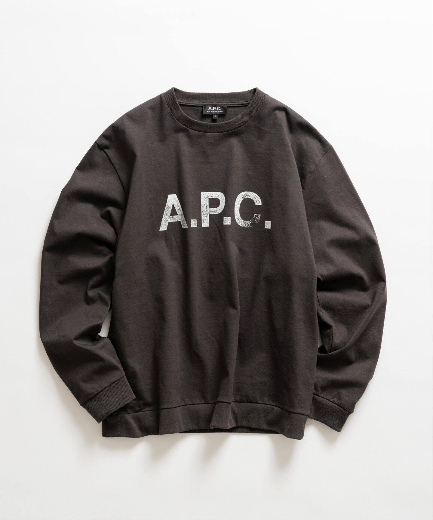 A.P.C. (アーペーセー) 別注 ロゴプリント スウェットライク ロング 