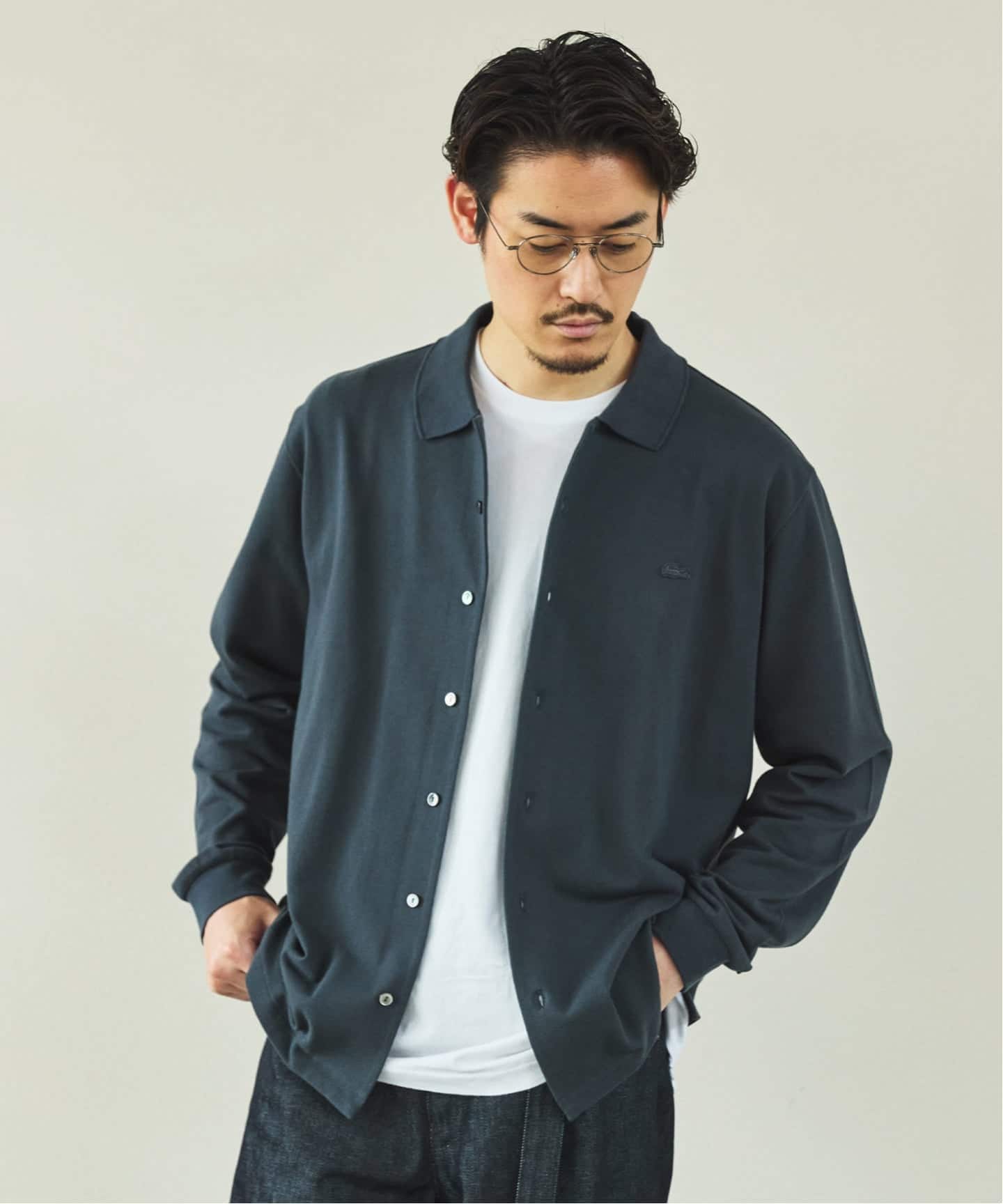 LACOSTE(ラコステ) 別注 フルオープン ロングスリーブポロシャツ