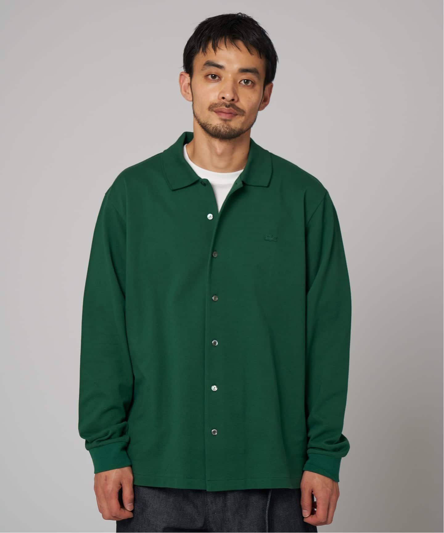 ラコステ　EDIFICE別注フルオープン 鹿の子ポロシャツ LACOSTE ポロシャツ 「LACOSTE / ラコステ」EDIFICE別注 バンド